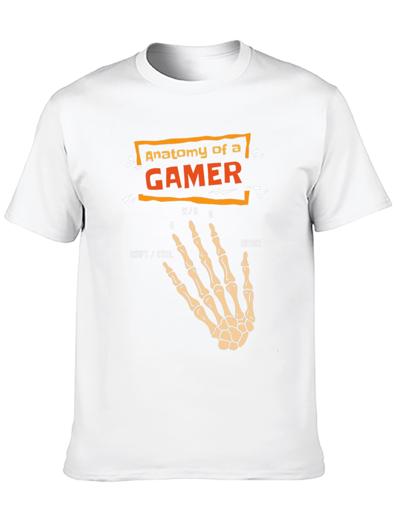 Anatomy of a Gamer Skeleton Hand Black T-Shirt