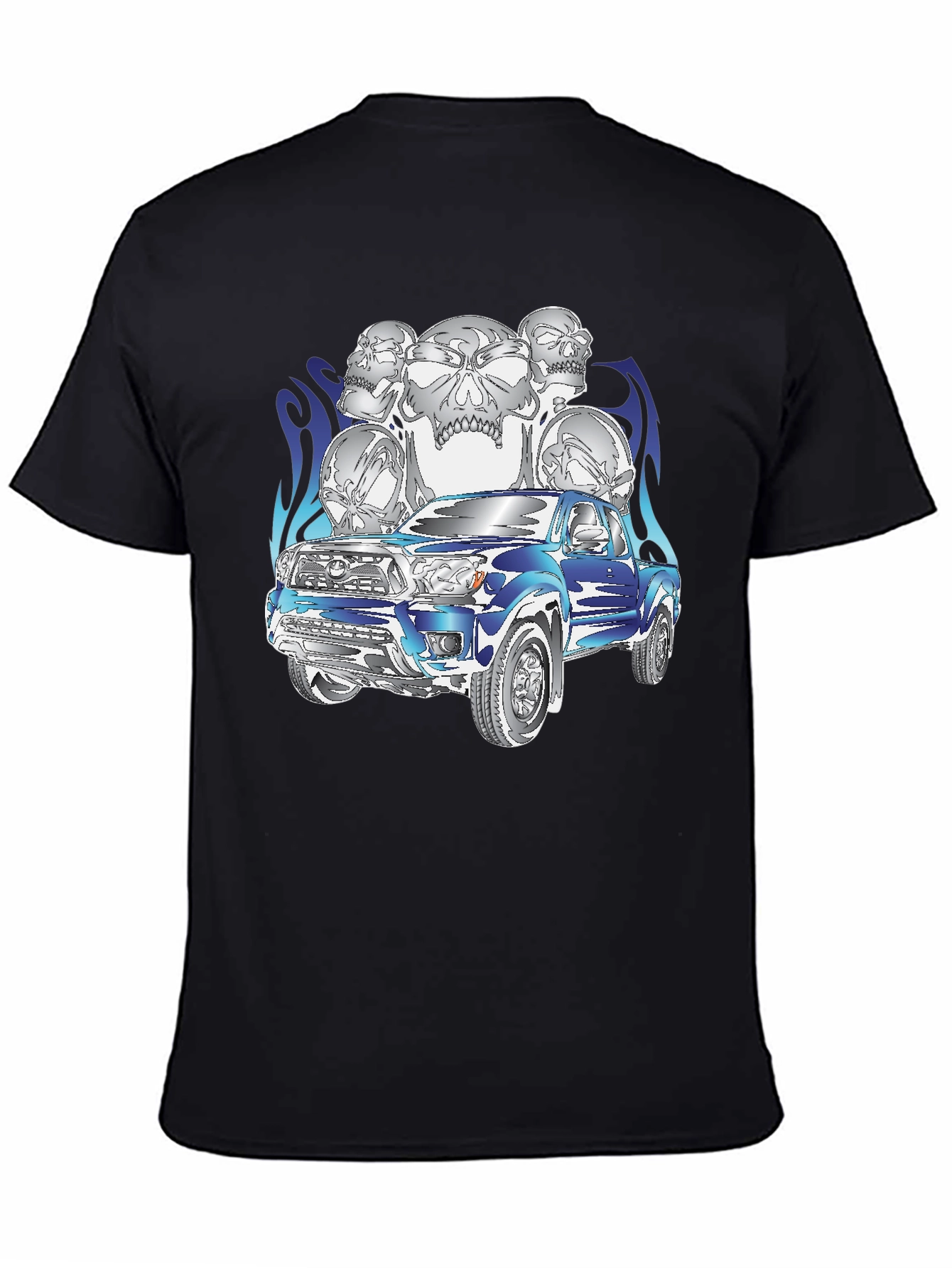 Truck and Skulls Graphic Tee - Cool Design