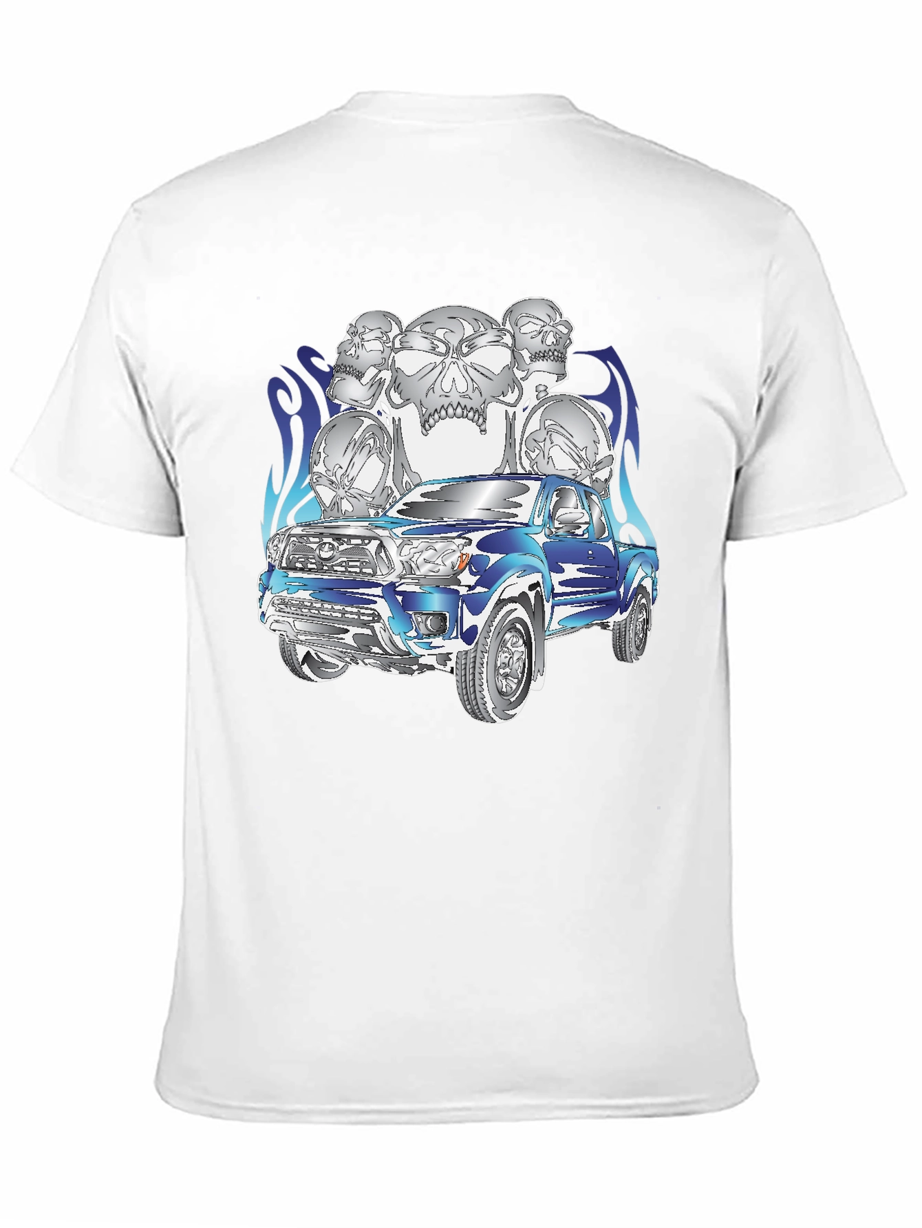 Truck and Skulls Graphic Tee - Cool Design