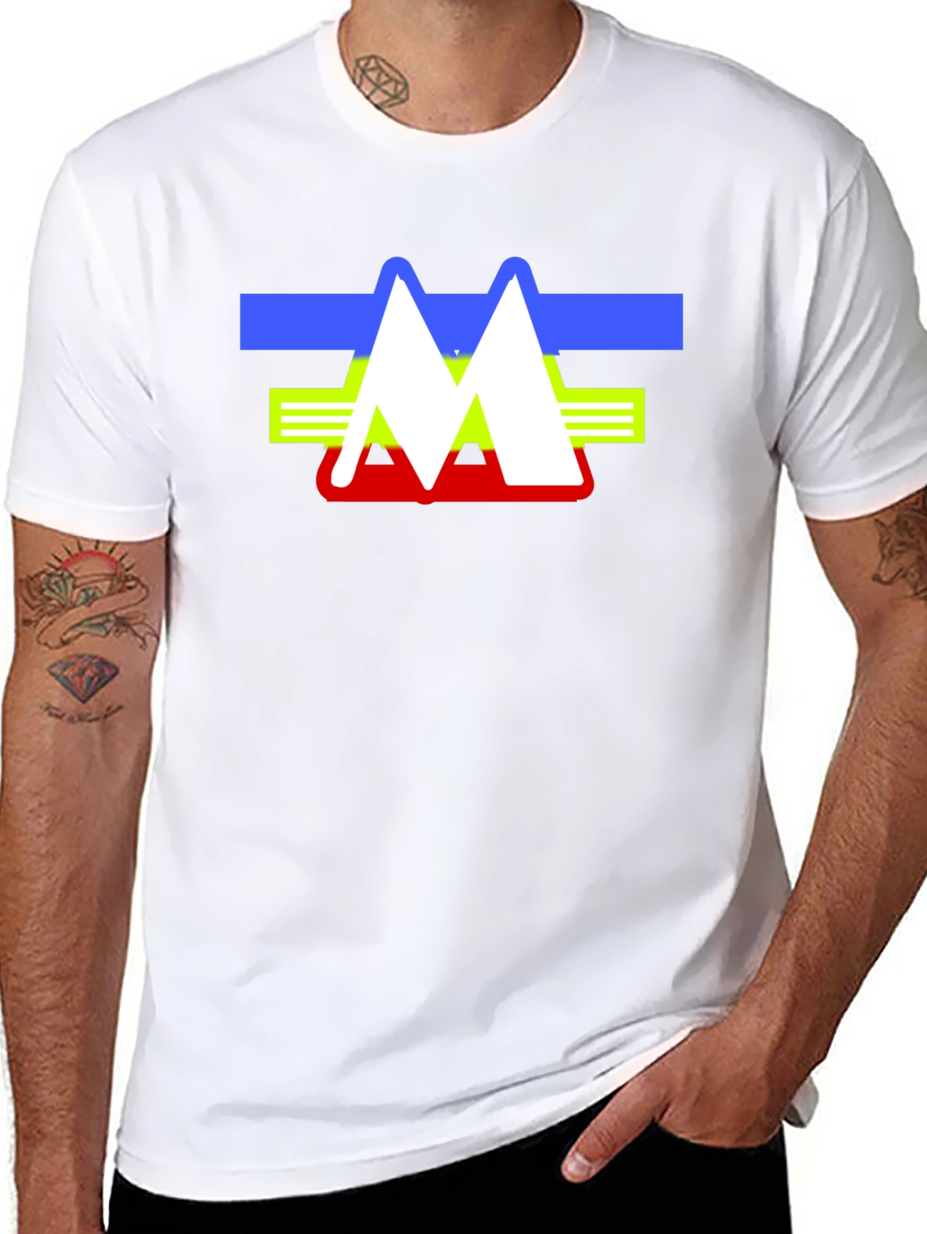 Abstract Mountain Logo Graphic Tee - Black
