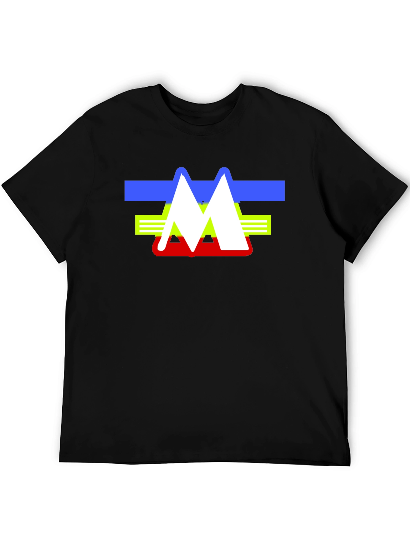 Abstract Mountain Logo Graphic Tee - Black