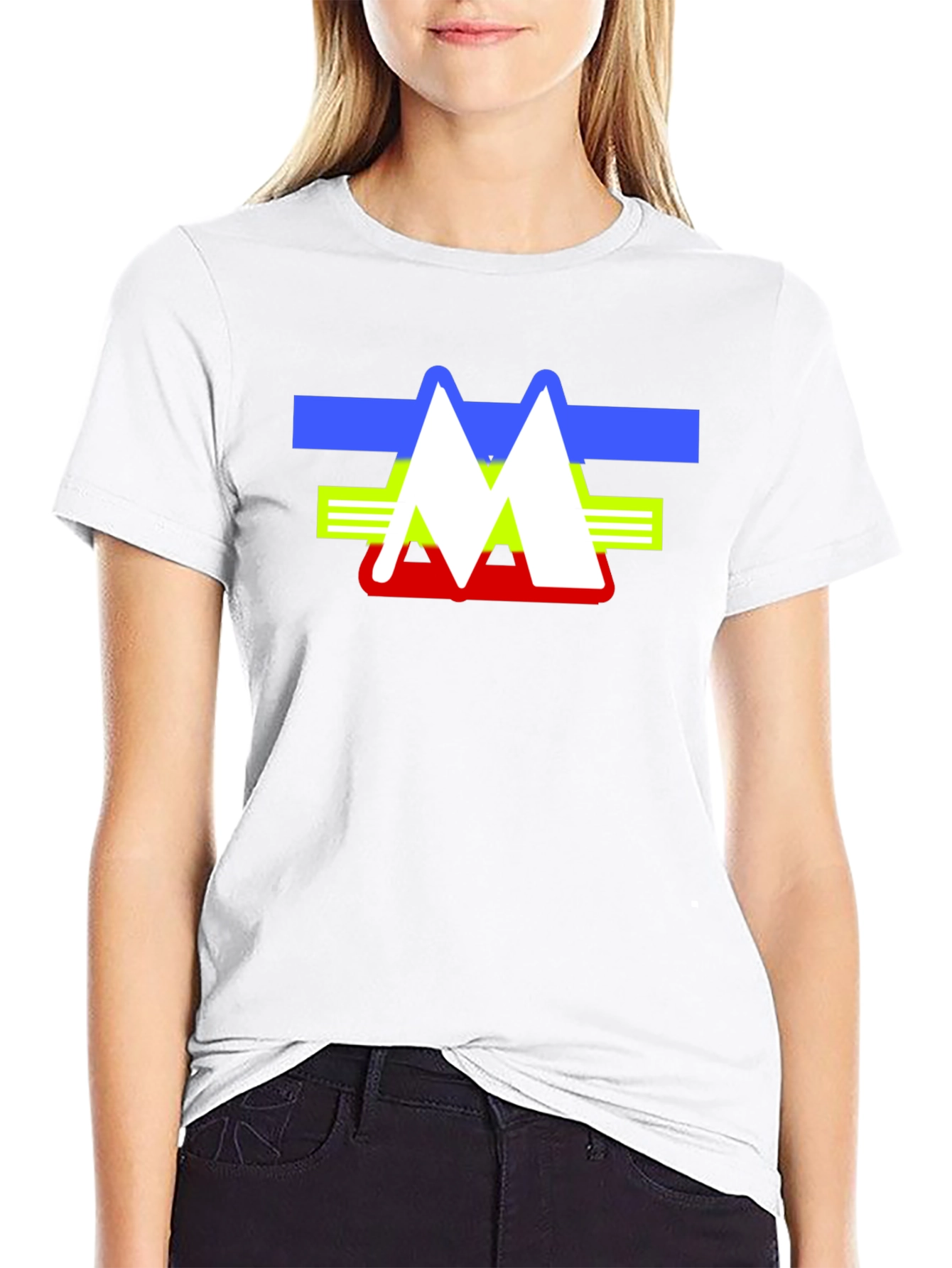 Abstract Mountain Logo Graphic Tee - Black