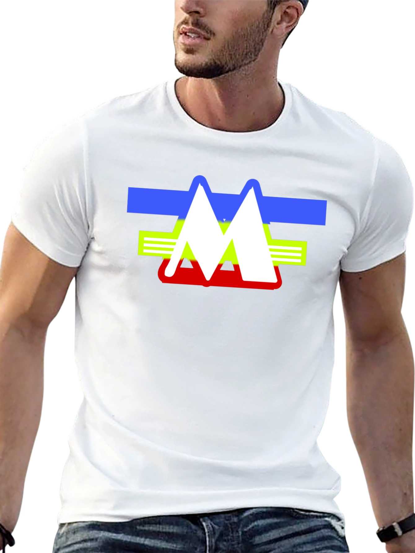 Abstract Mountain Logo Graphic Tee - Black