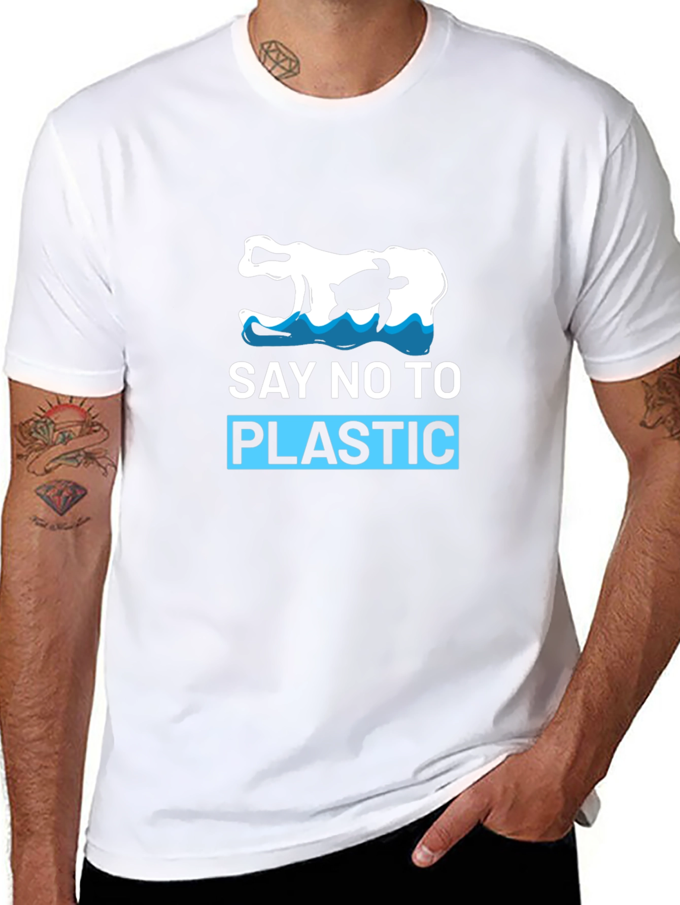 Say No To Plastic T-Shirt - Turtle Design