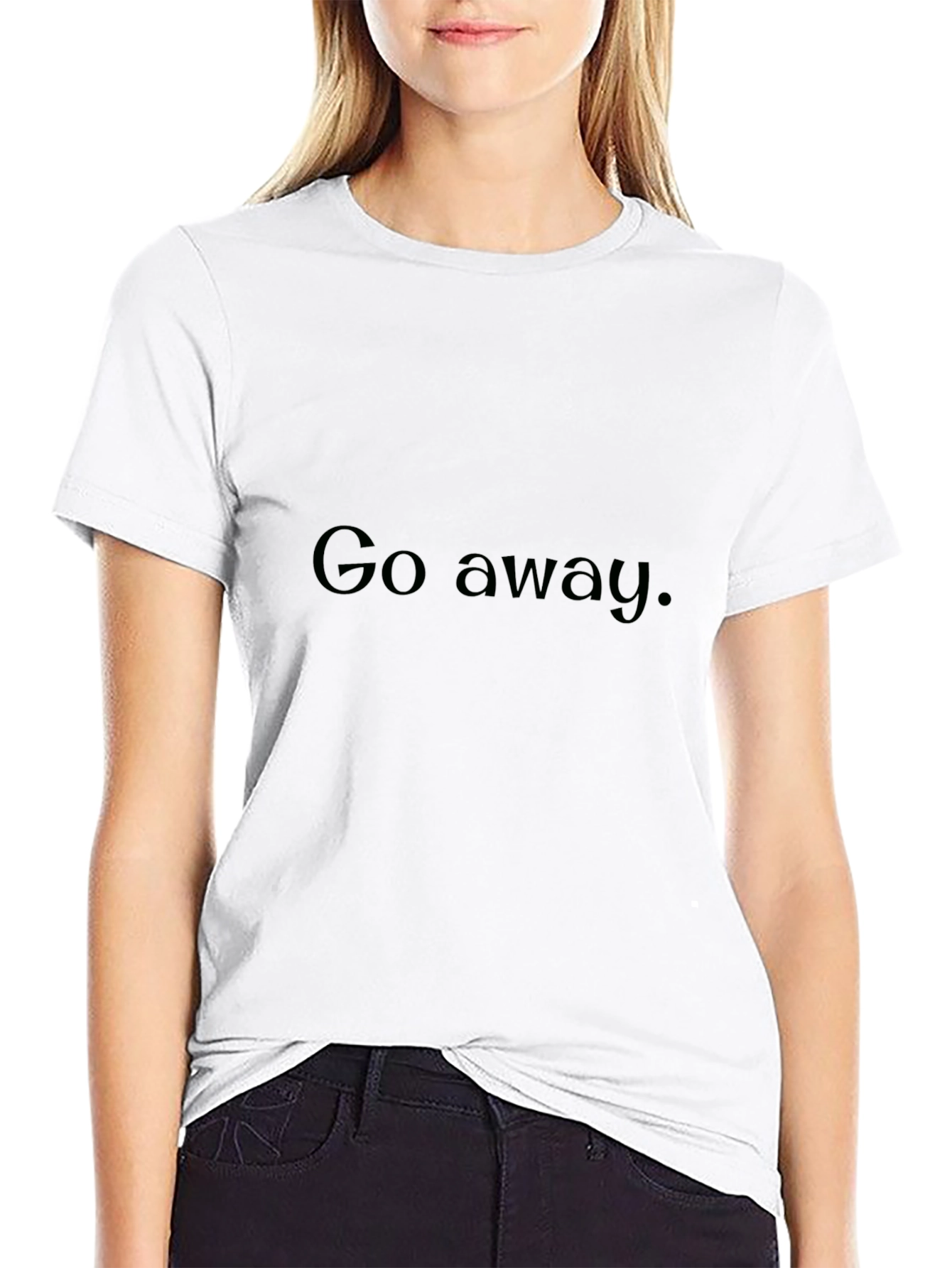 Go Away Graphic T-Shirt - Black Casual Tee