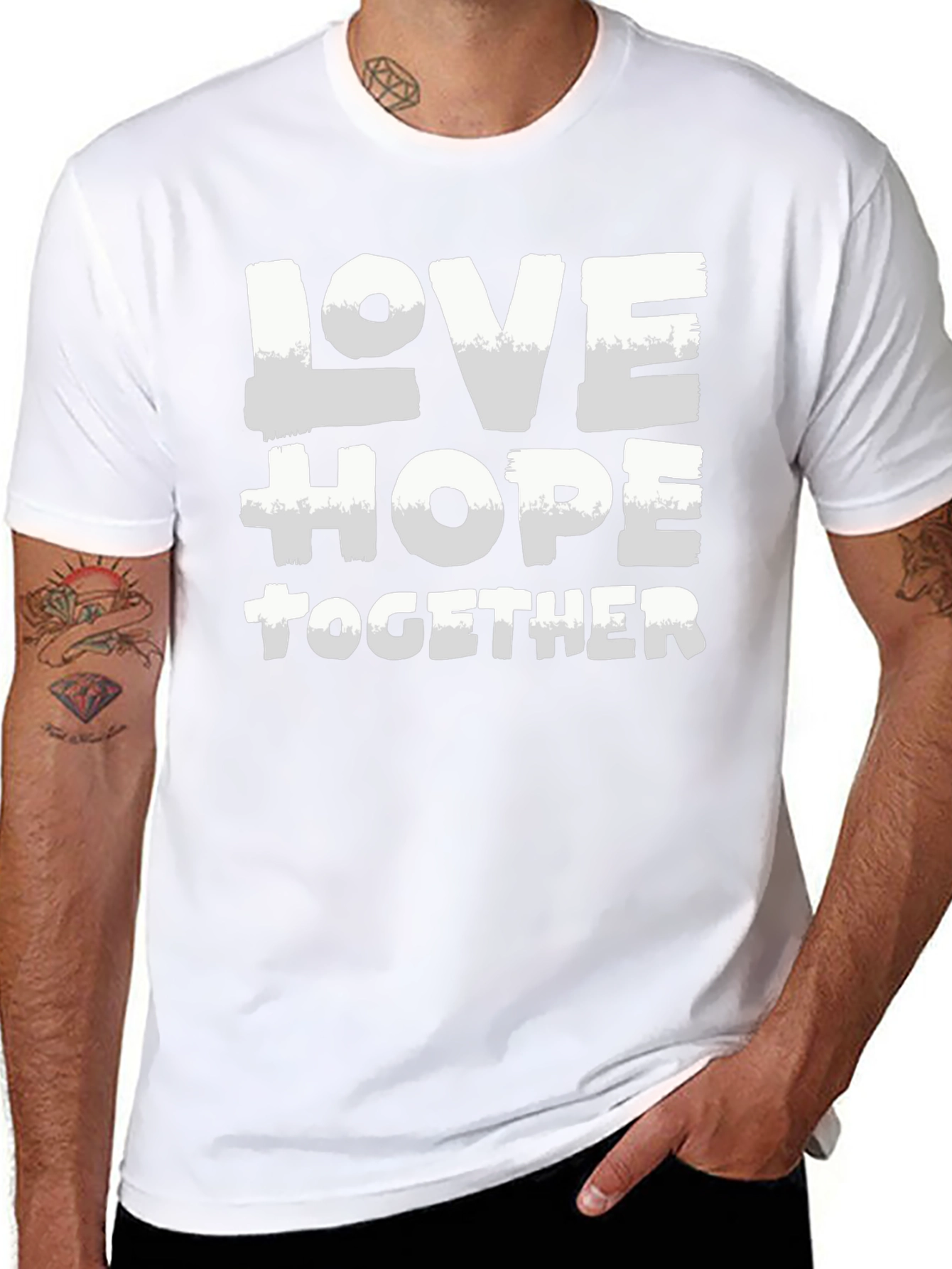 Love Hope Together Graphic Tee - Stylish Black T-Shirt