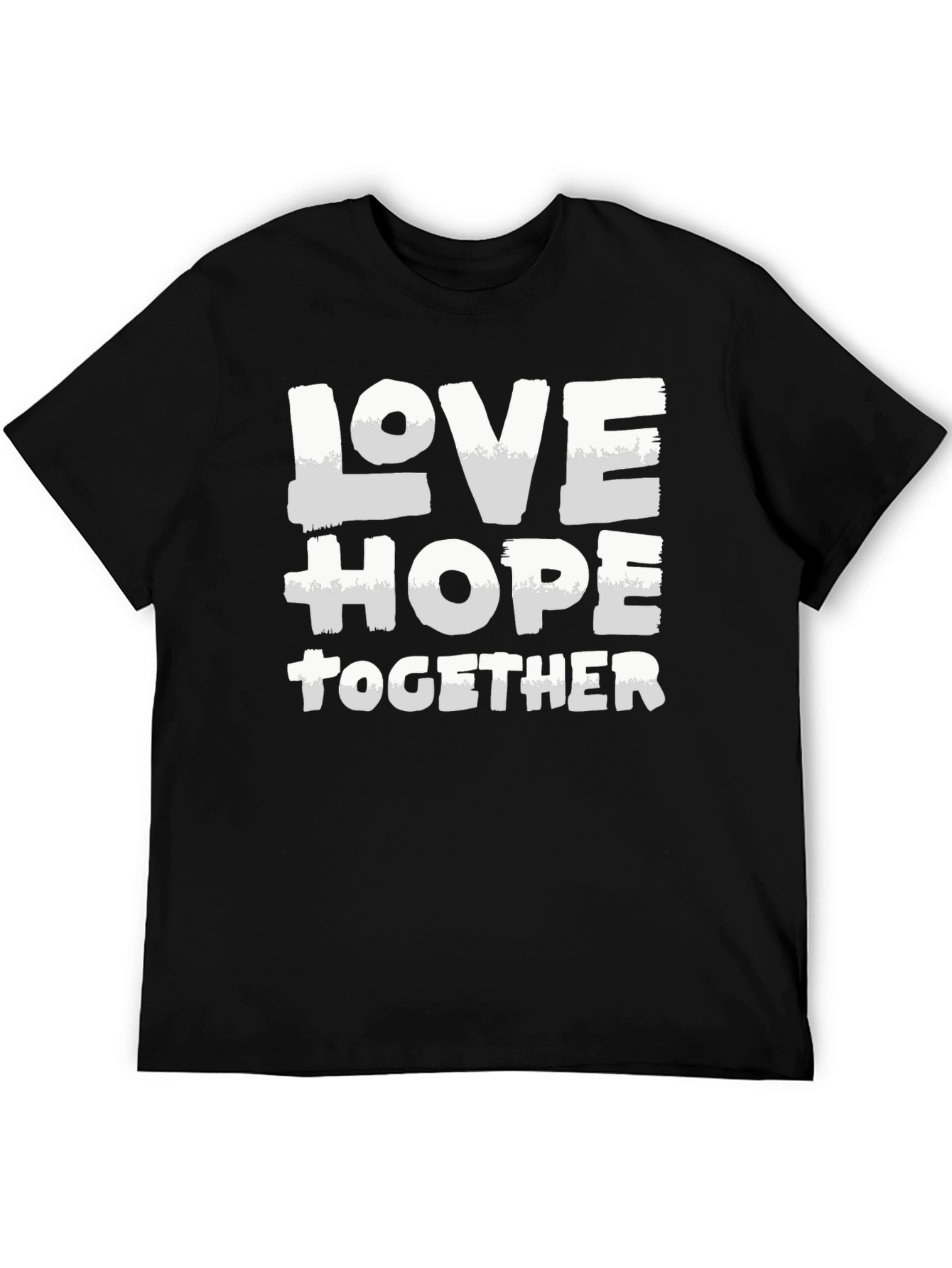 Love Hope Together Graphic Tee - Stylish Black T-Shirt