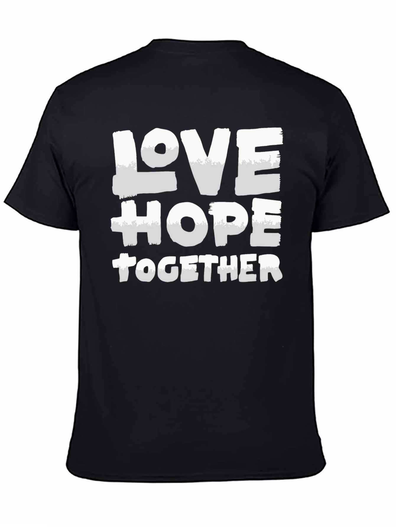 Love Hope Together Graphic Tee - Stylish Black T-Shirt