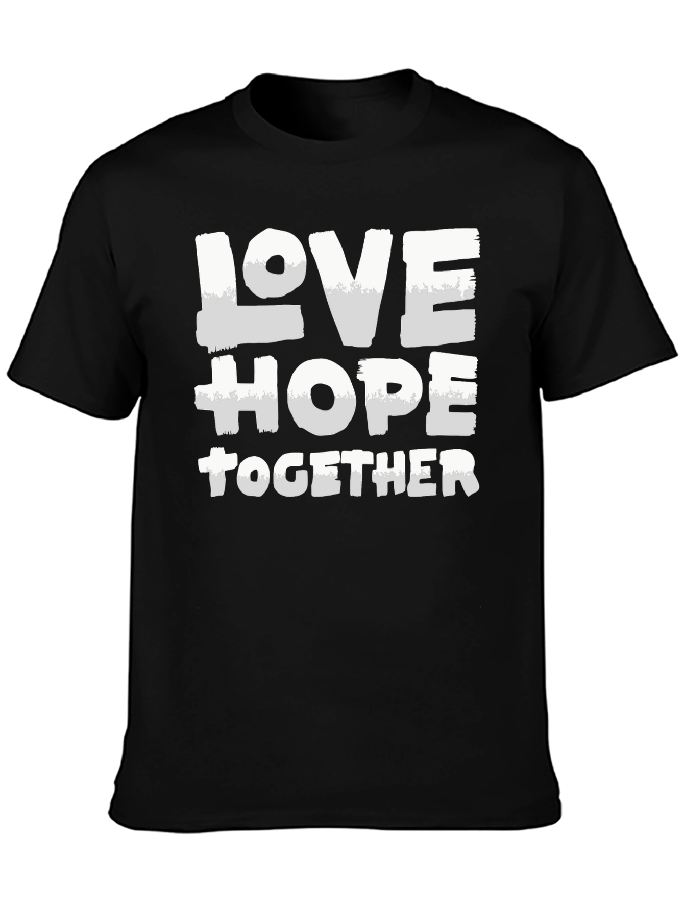 Love Hope Together Graphic Tee - Stylish Black T-Shirt