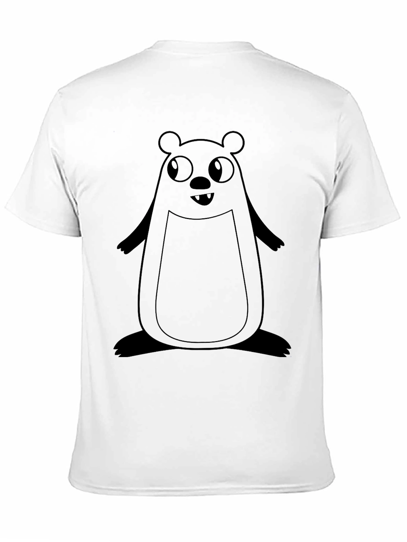 Cute Cartoon Bear Graphic Black T-Shirt
