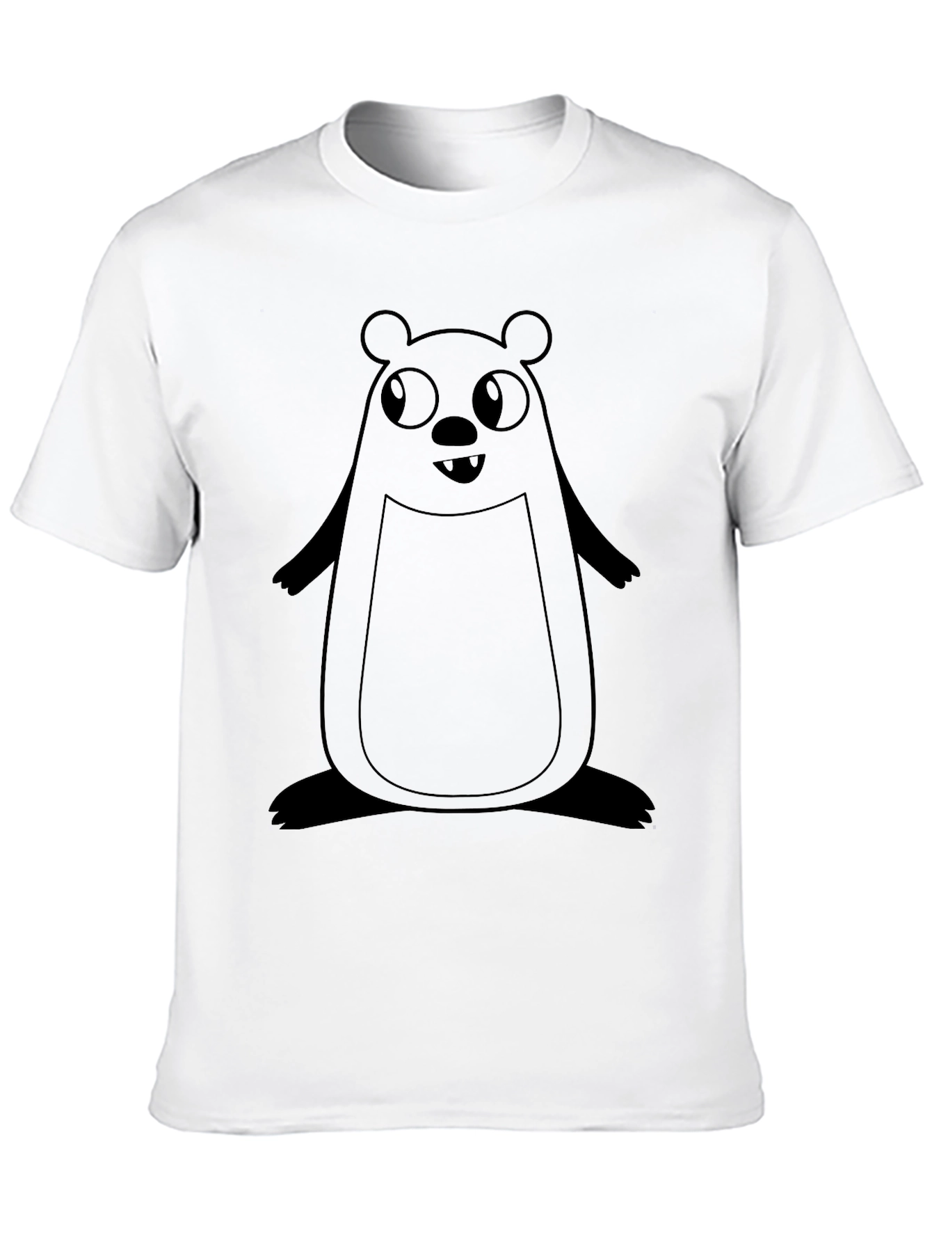 Cute Cartoon Bear Graphic Black T-Shirt