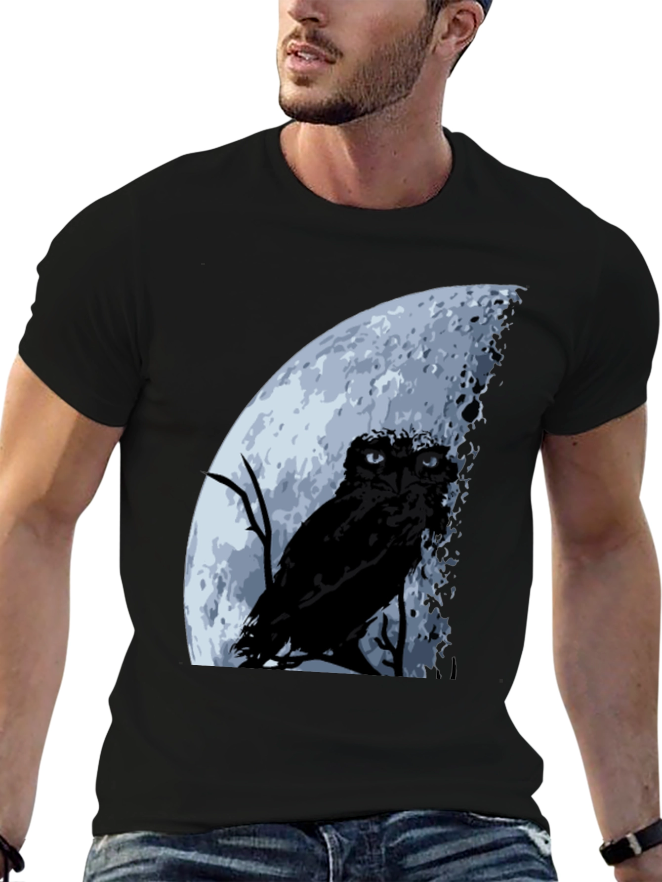 Owl & Moon Graphic T-Shirt - Night Sky Tee