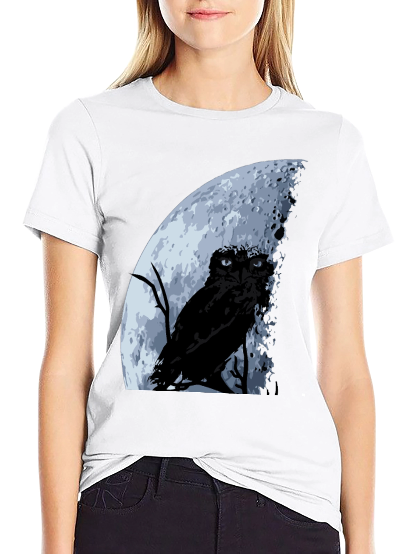 Owl & Moon Graphic T-Shirt - Night Sky Tee