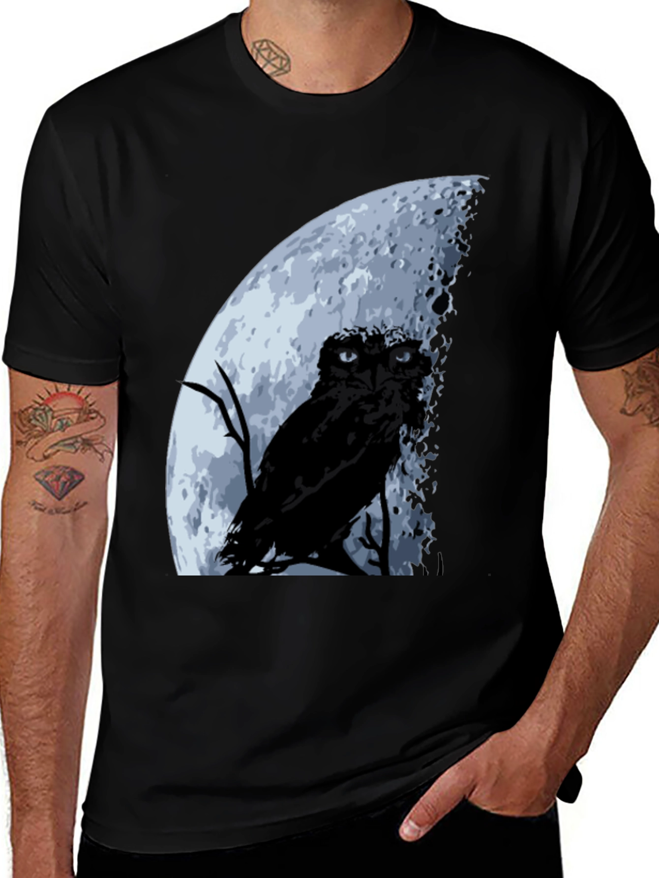 Owl & Moon Graphic T-Shirt - Night Sky Tee