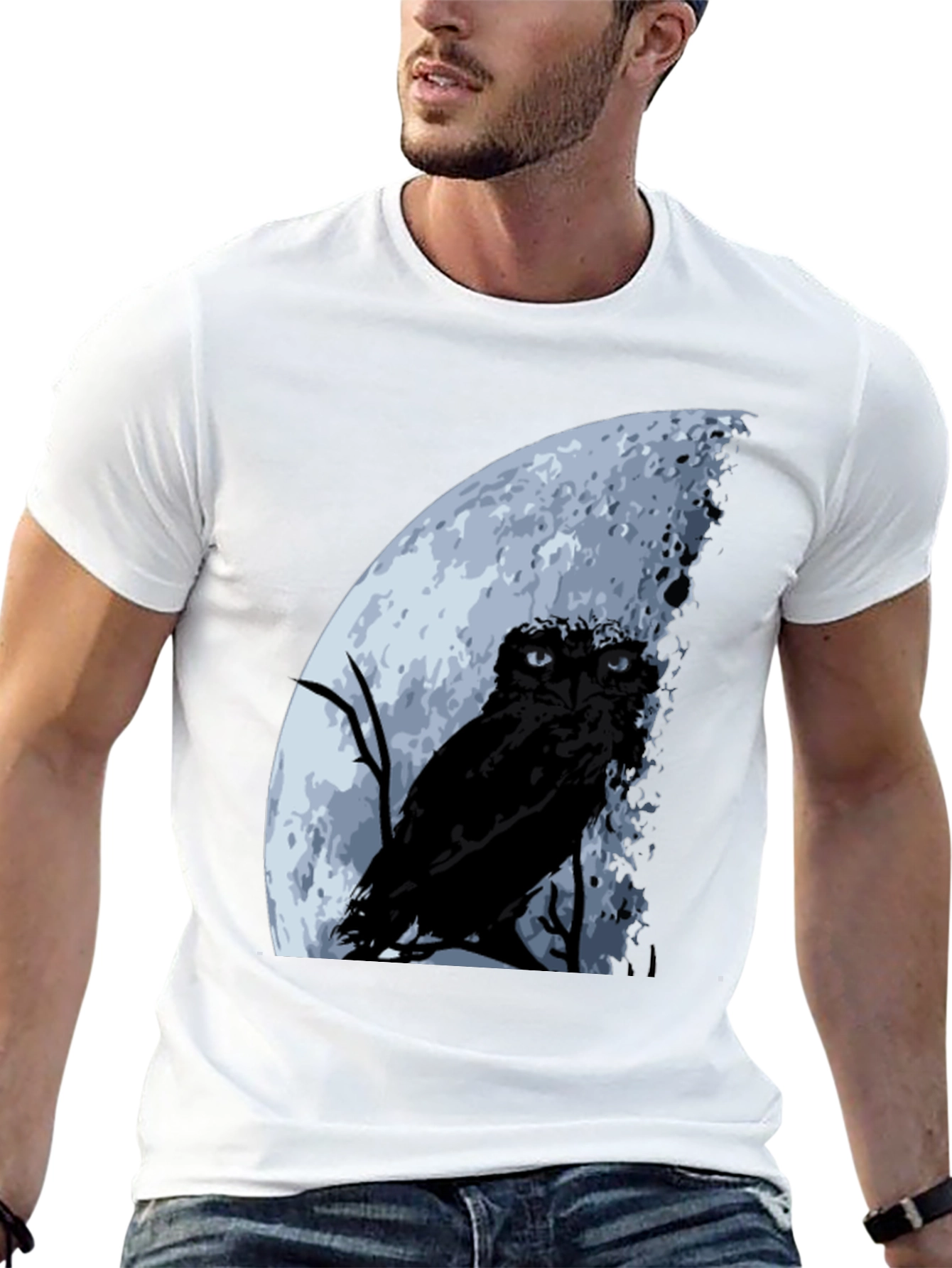 Owl & Moon Graphic T-Shirt - Night Sky Tee