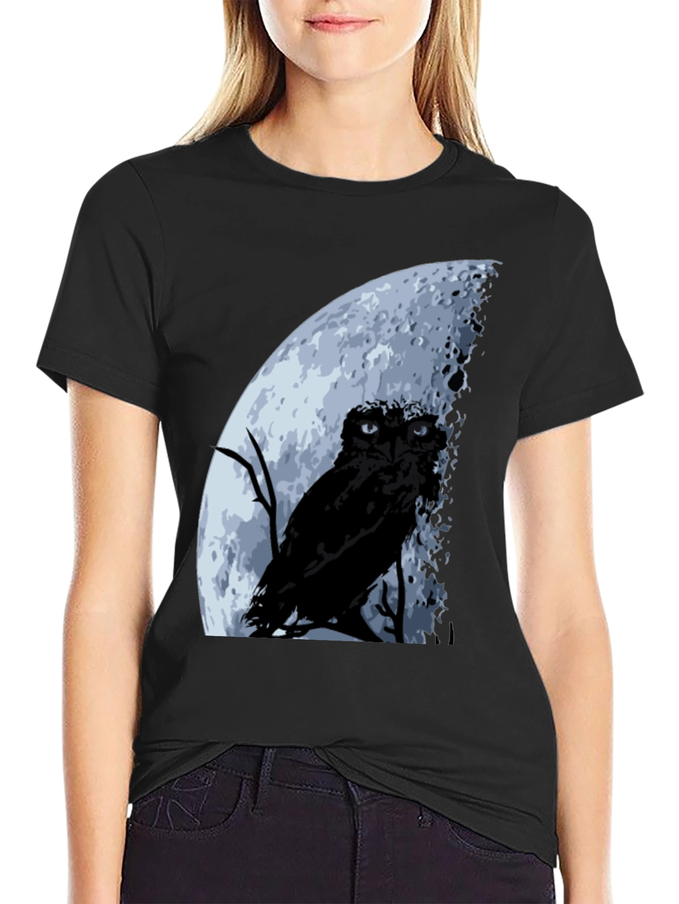 Owl & Moon Graphic T-Shirt - Night Sky Tee