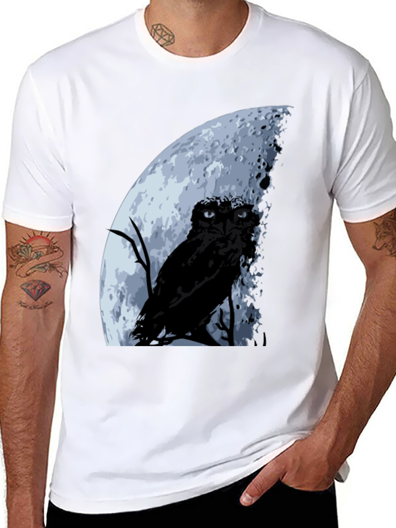 Owl & Moon Graphic T-Shirt - Night Sky Tee
