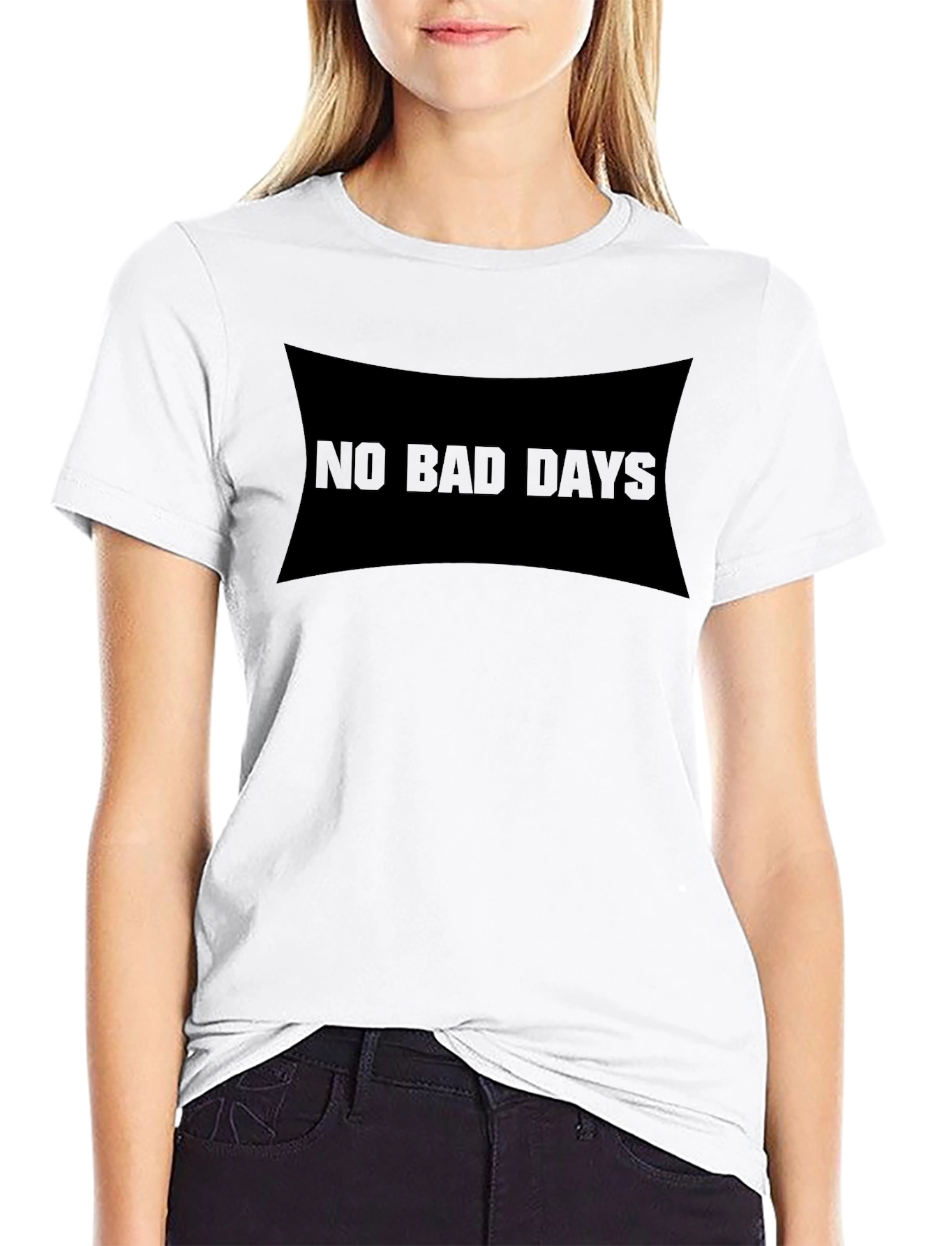 No Bad Days Graphic Black T-Shirt Casual Wear