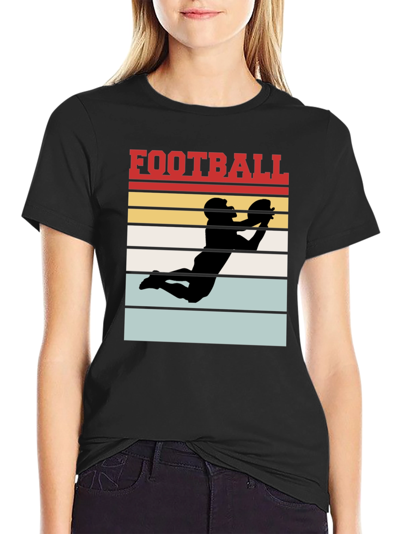 Football Graphic Tee - Retro Receiver Design