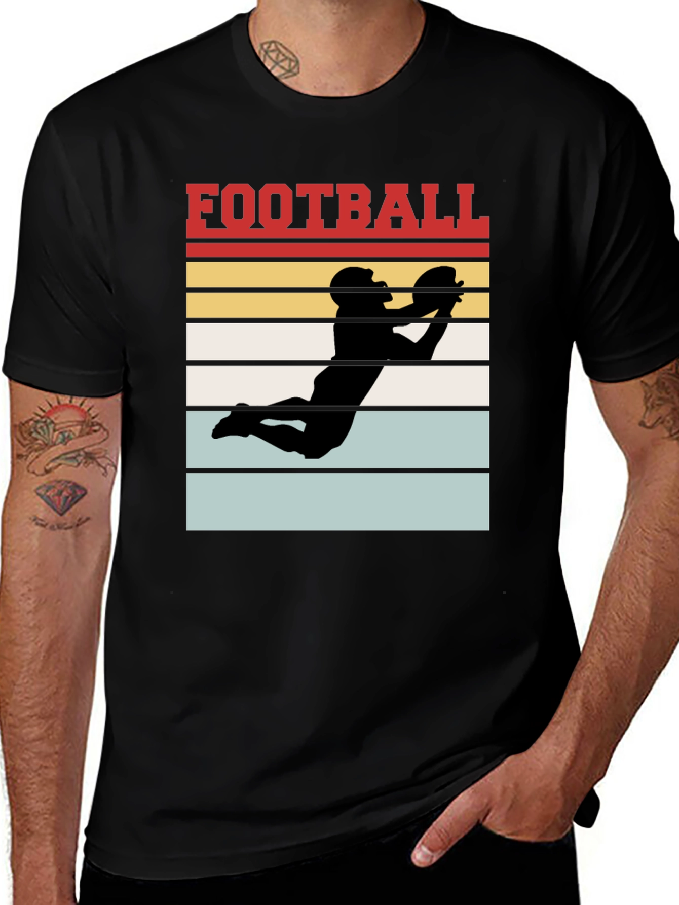 Football Graphic Tee - Retro Receiver Design