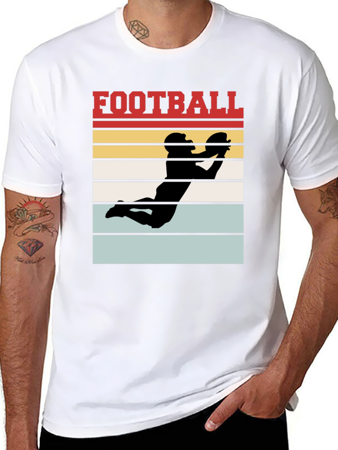 Football Graphic Tee - Retro Receiver Design