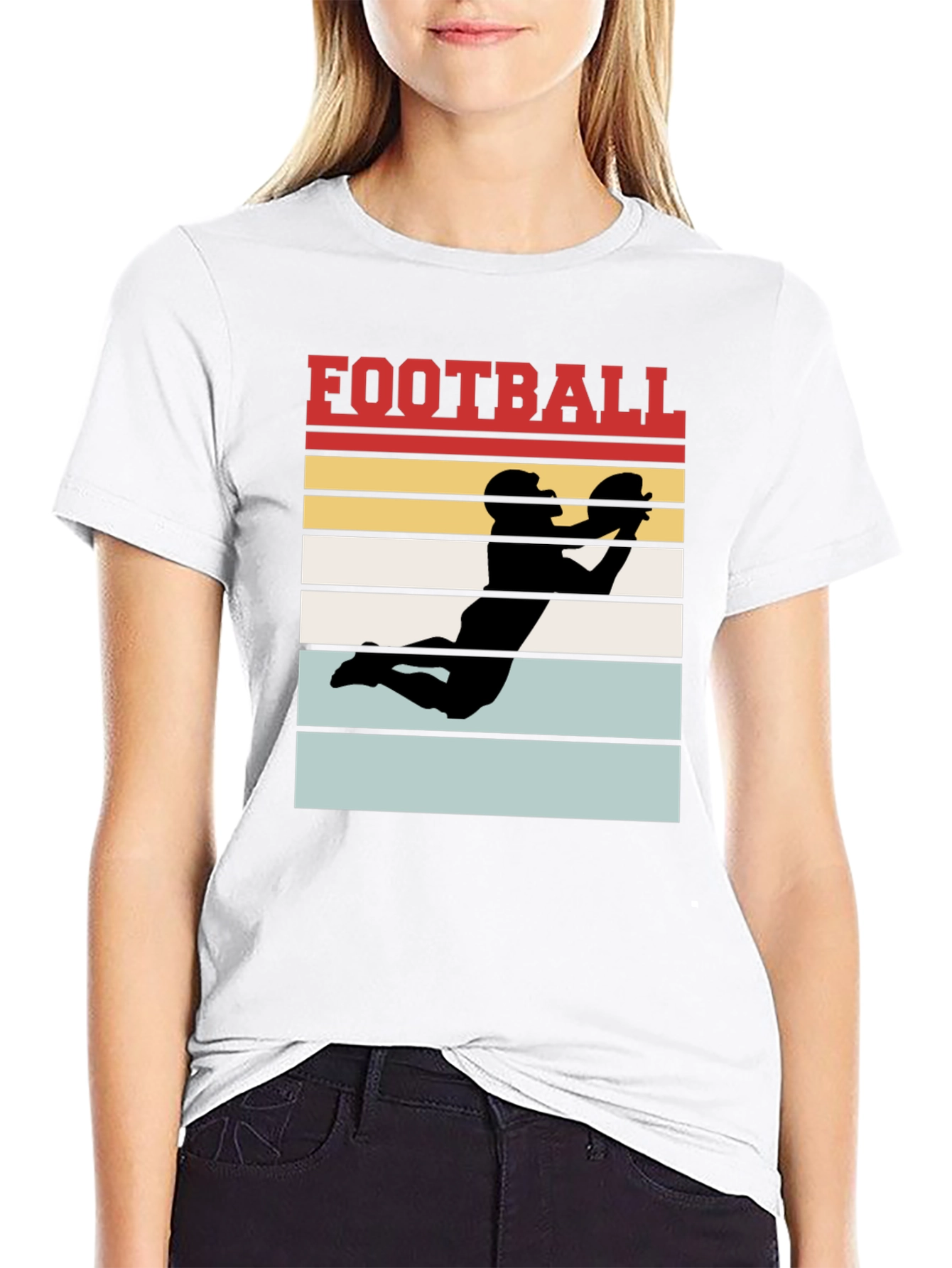 Football Graphic Tee - Retro Receiver Design
