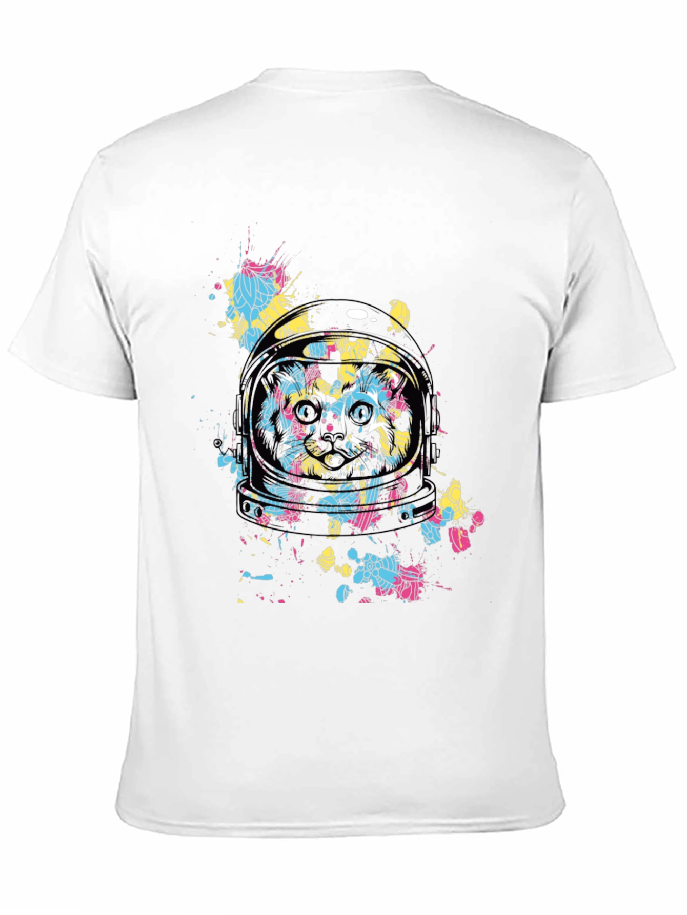 Astronaut Cat Graphic Tee - Black Cotton Comfort