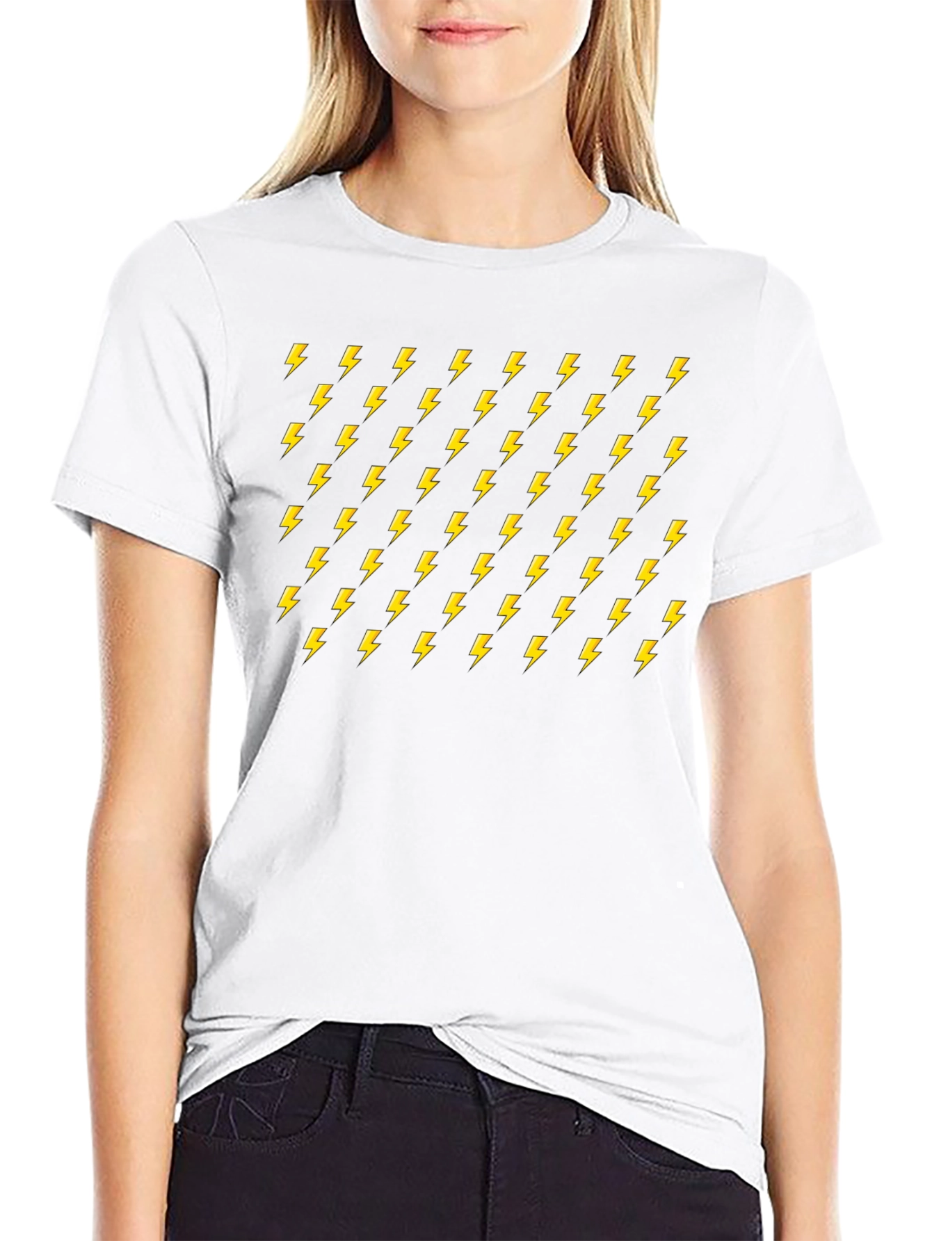 Electric Bolt Pattern Black T-Shirt