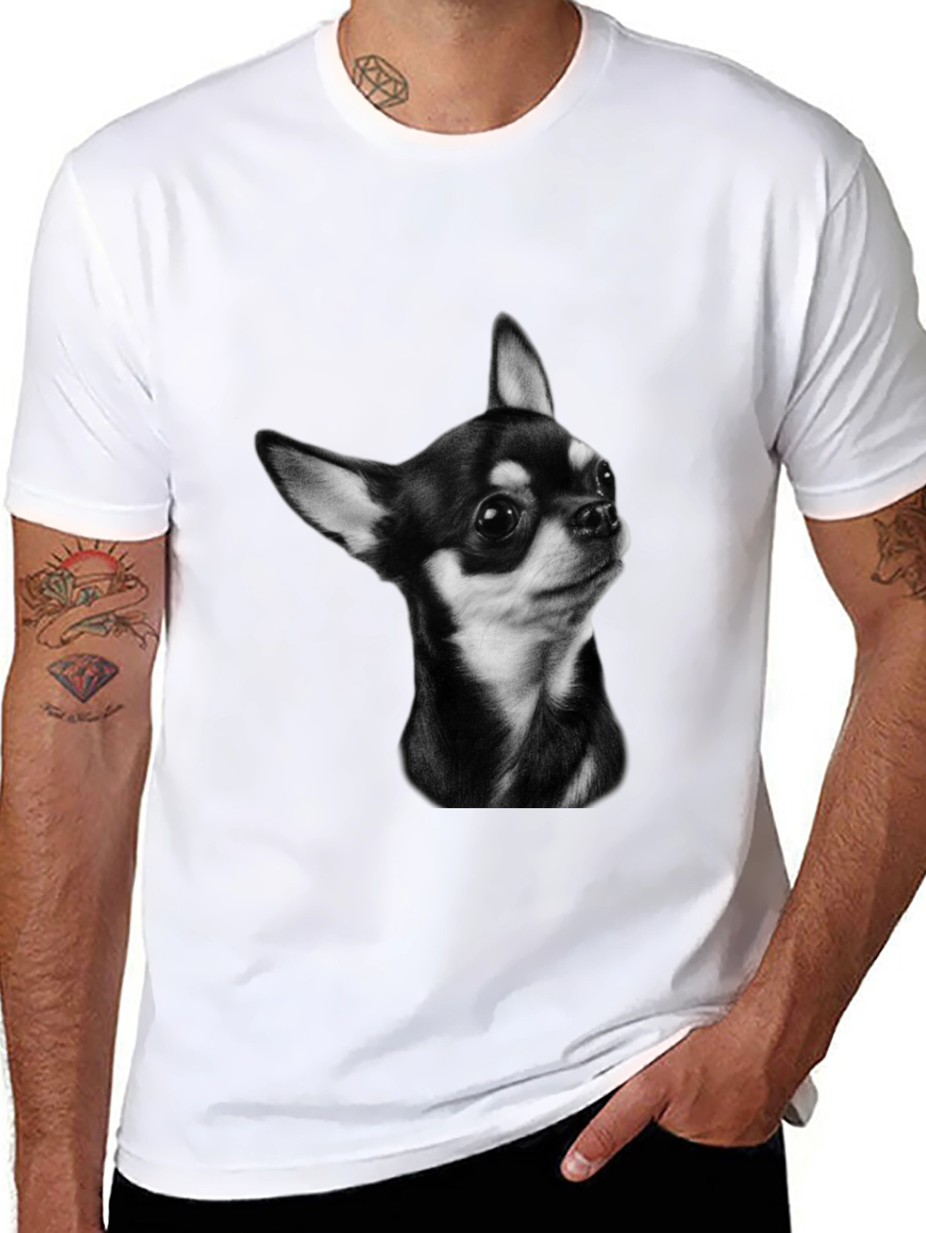 Chihuahua Portrait T-Shirt - Black