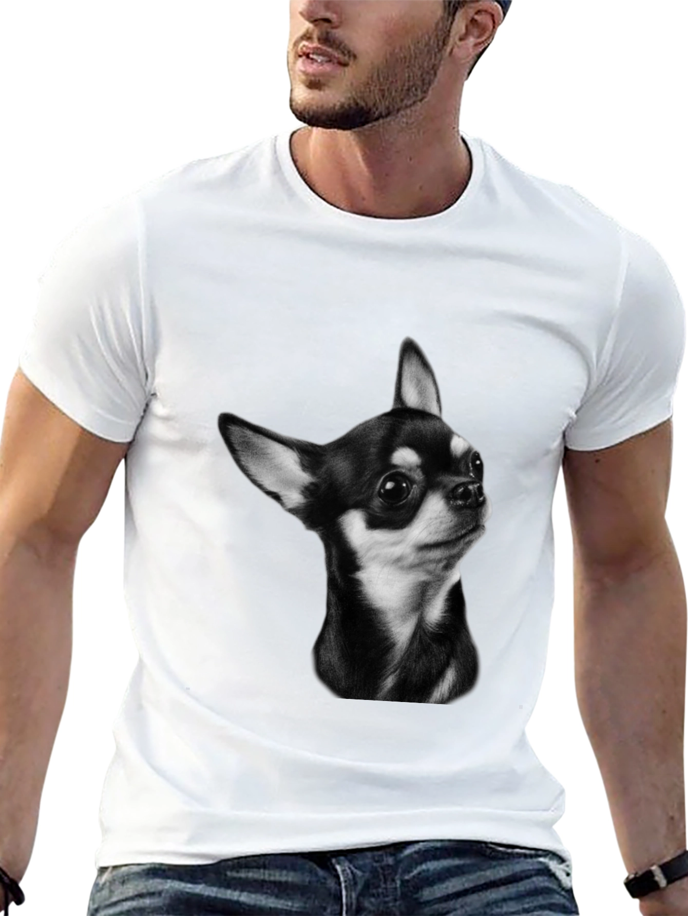 Chihuahua Portrait T-Shirt - Black