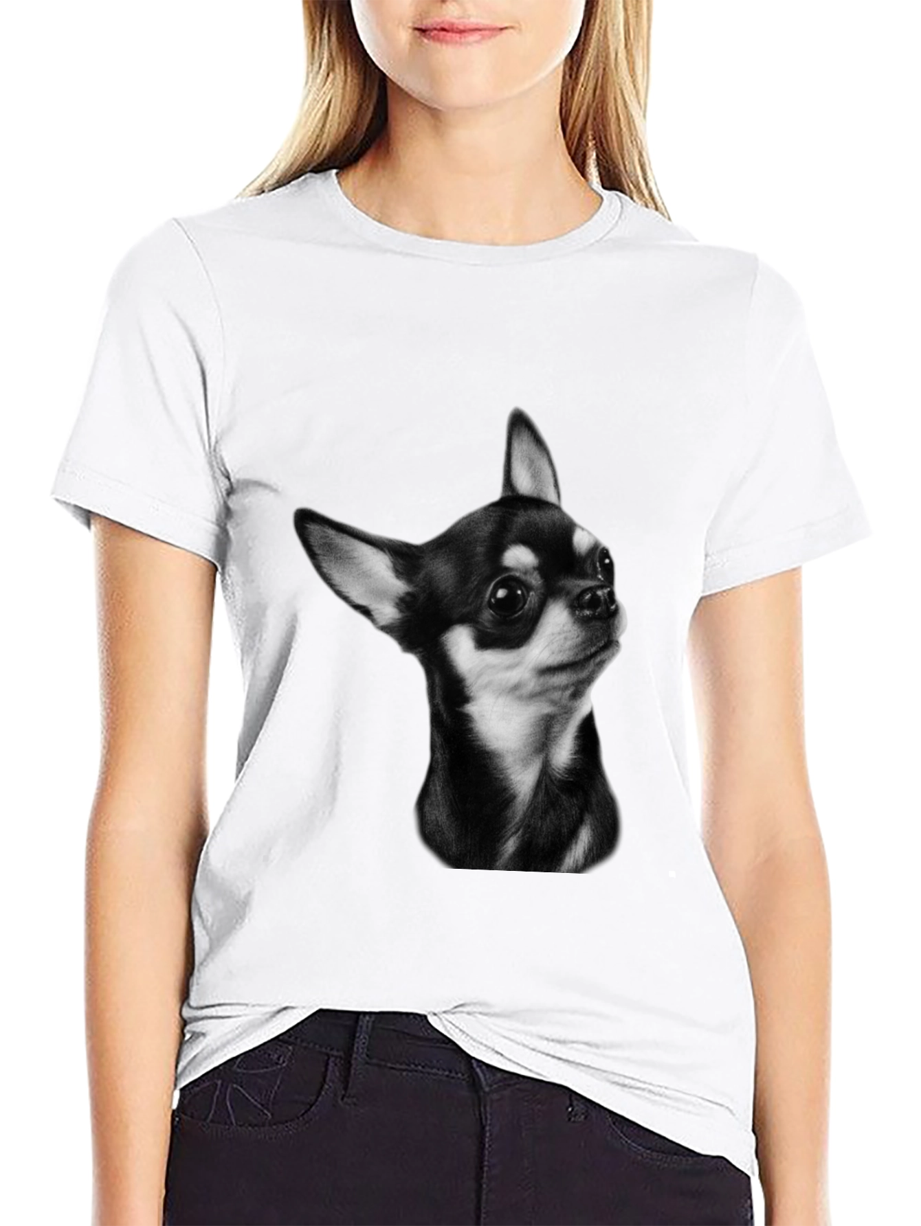 Chihuahua Portrait T-Shirt - Black