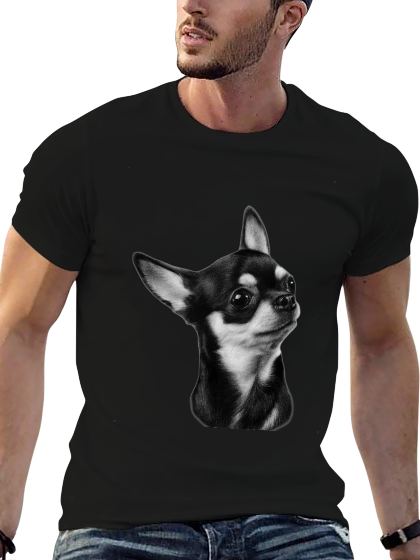 Chihuahua Portrait T-Shirt - Black