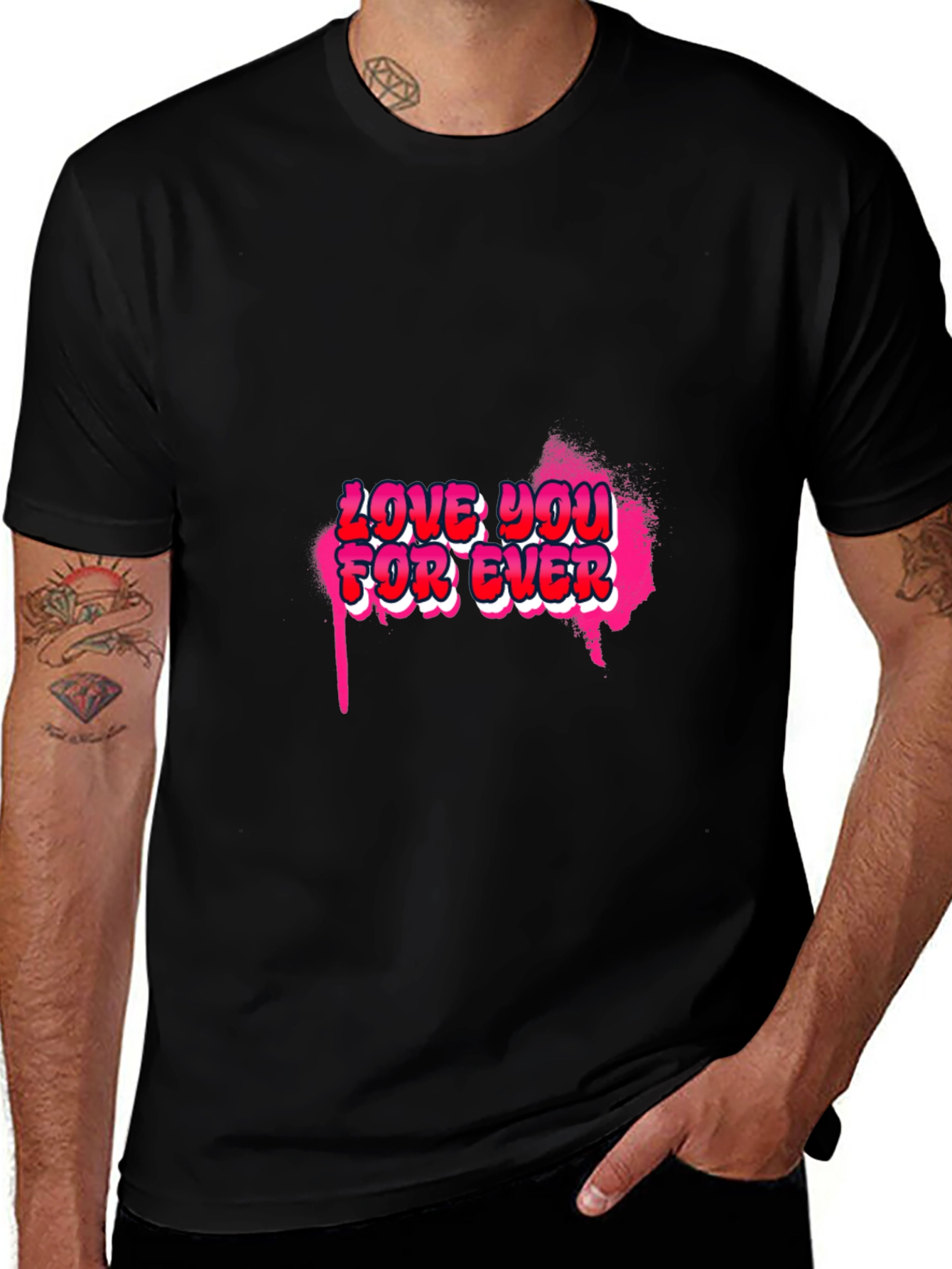 Love You Forever Graphic Black T-Shirt