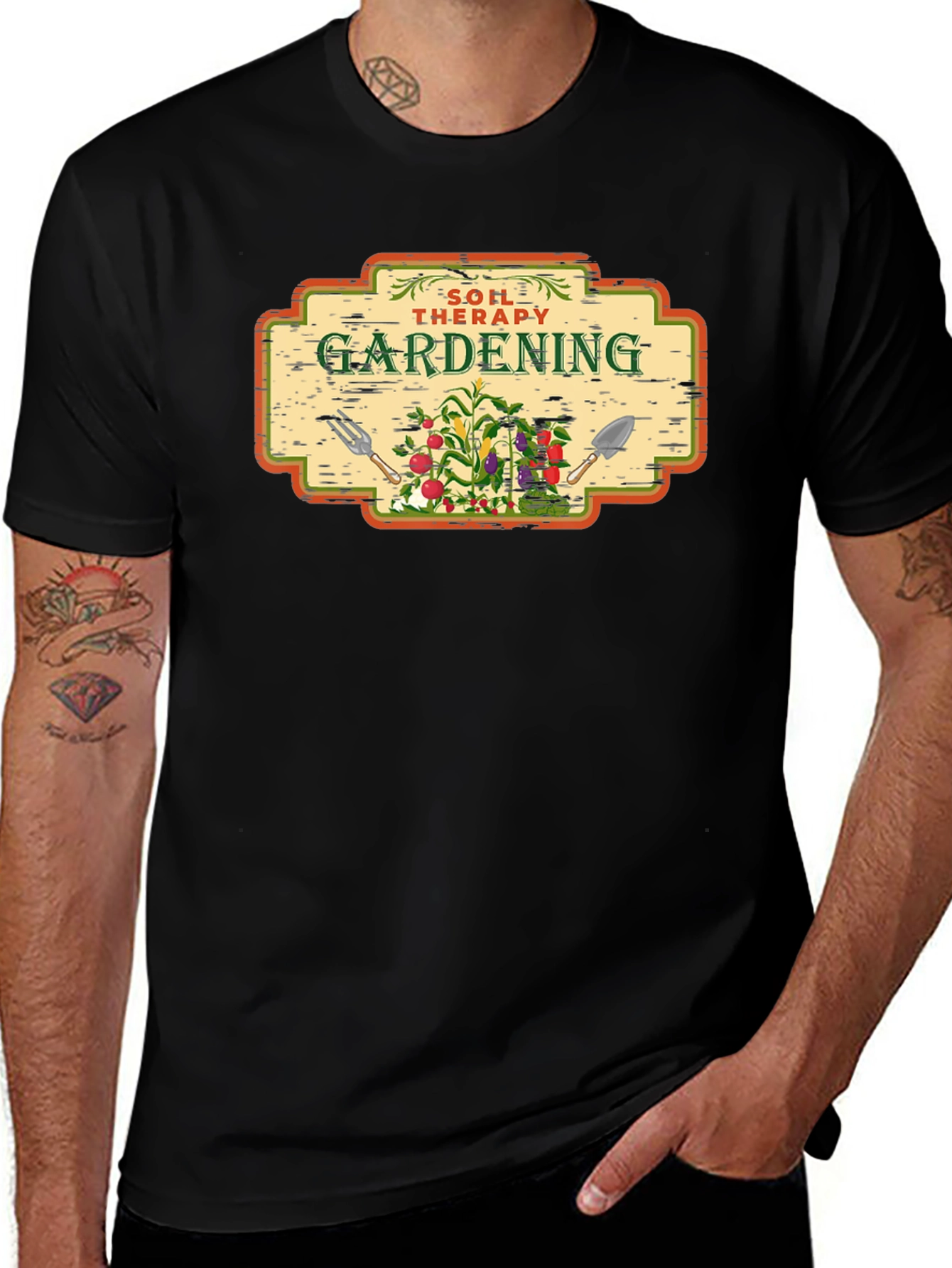 Gardening Soil Therapy T-Shirt - Black