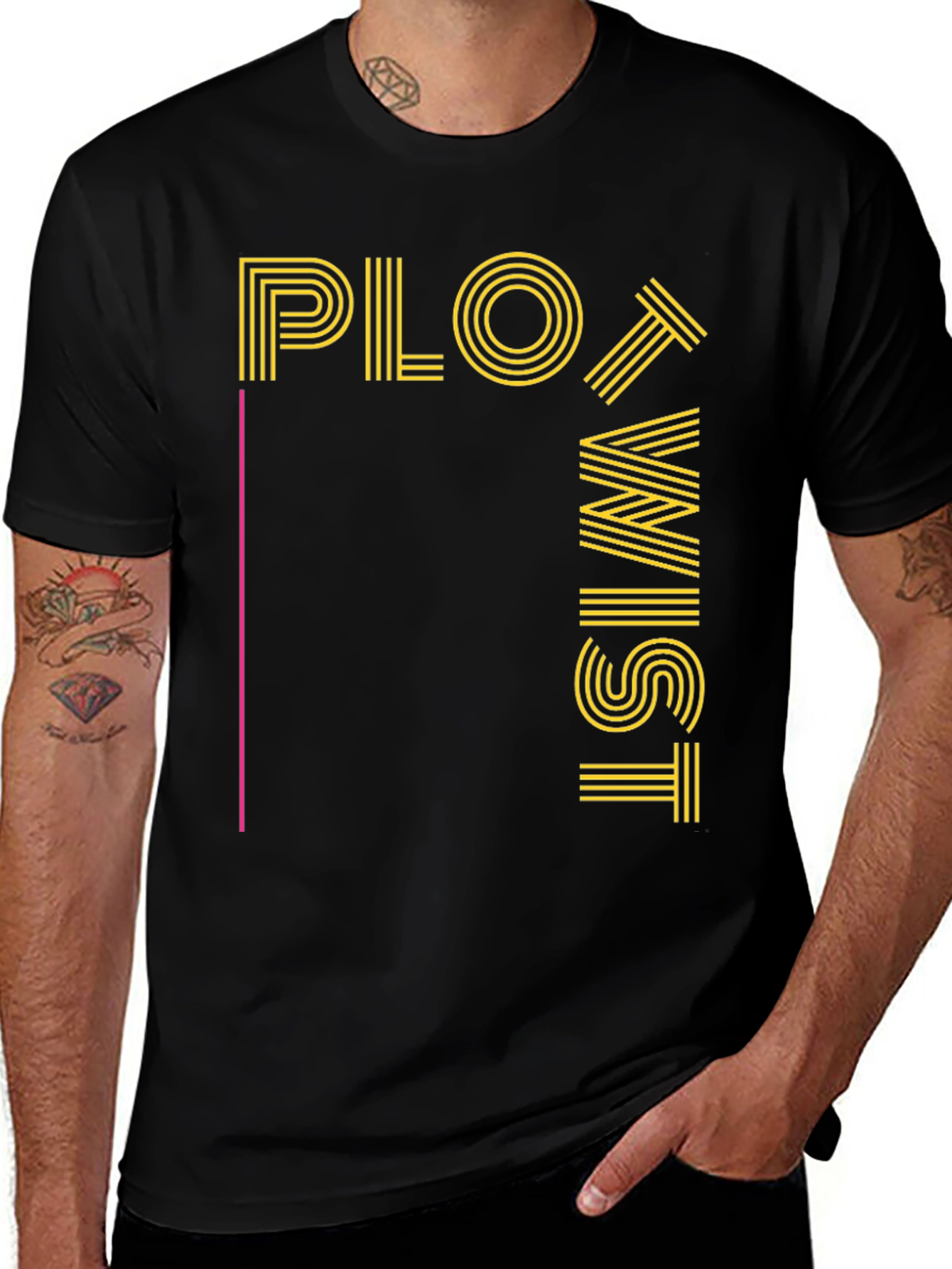 Plot Twist Graphic Tee - Mens Black T-Shirt
