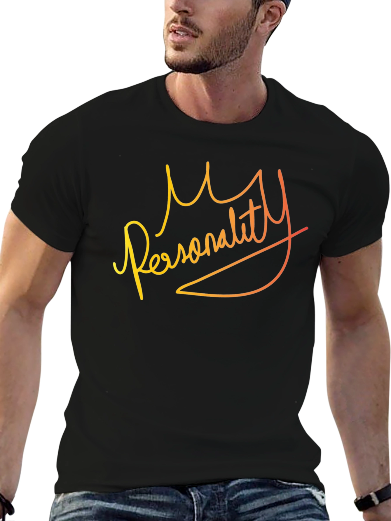 My Personality Graphic Print Black T-Shirt