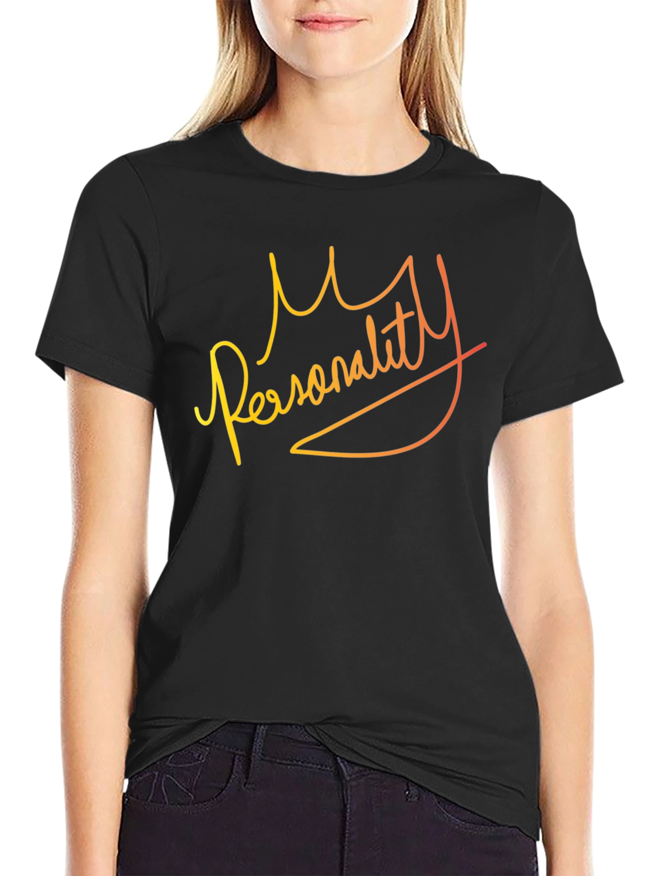 My Personality Graphic Print Black T-Shirt