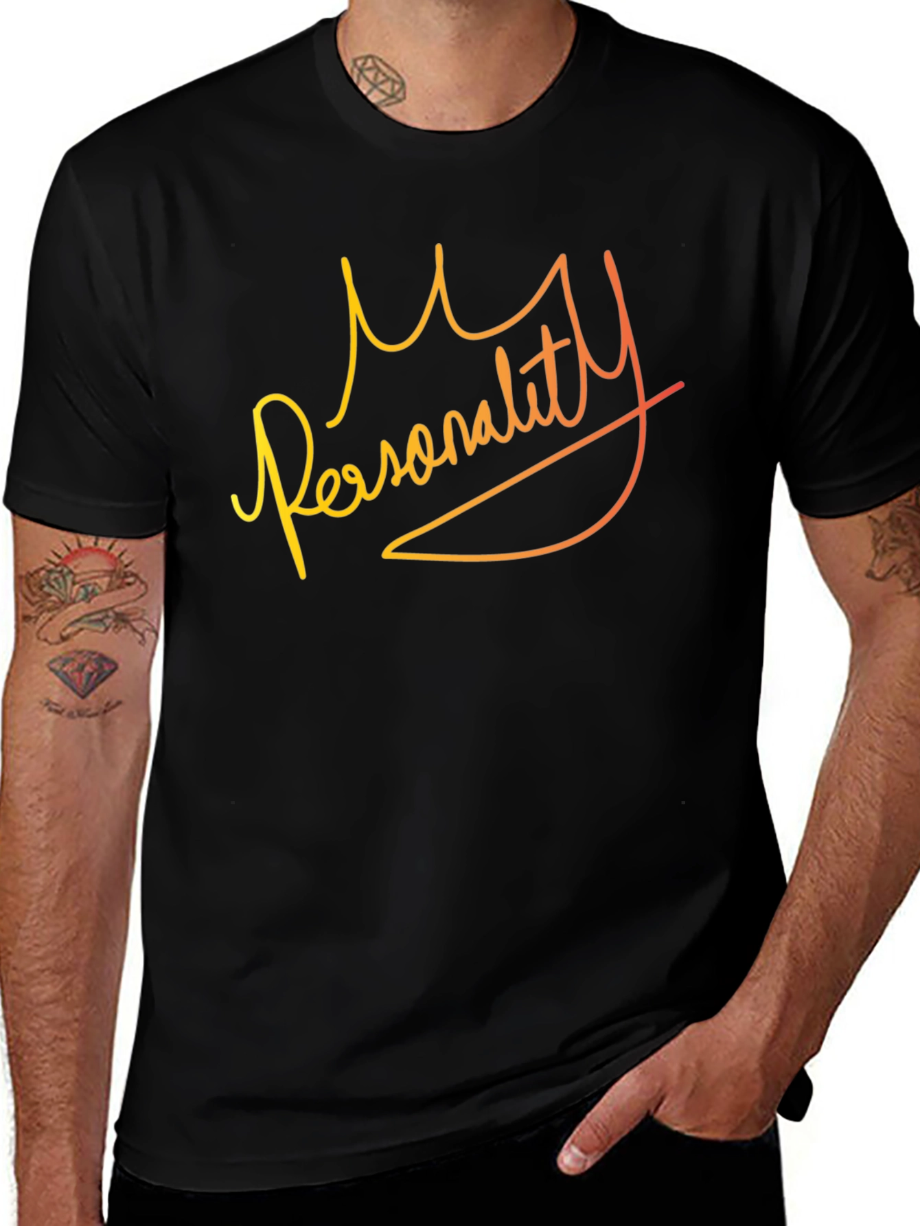 My Personality Graphic Print Black T-Shirt