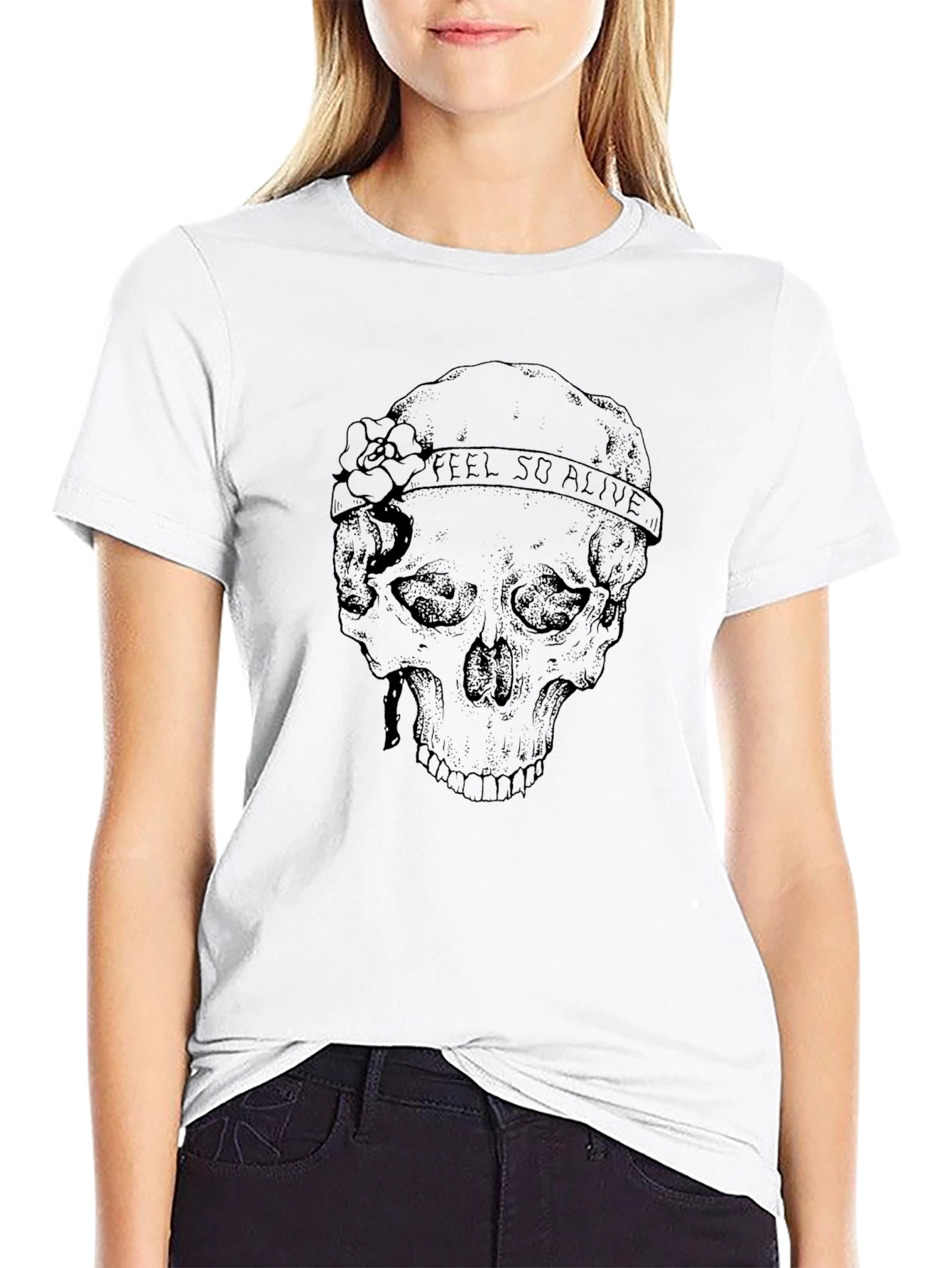 Skull Feel So Alive Graphic T-Shirt