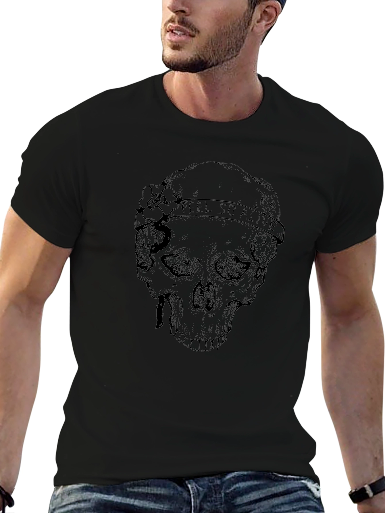 Skull Feel So Alive Graphic T-Shirt