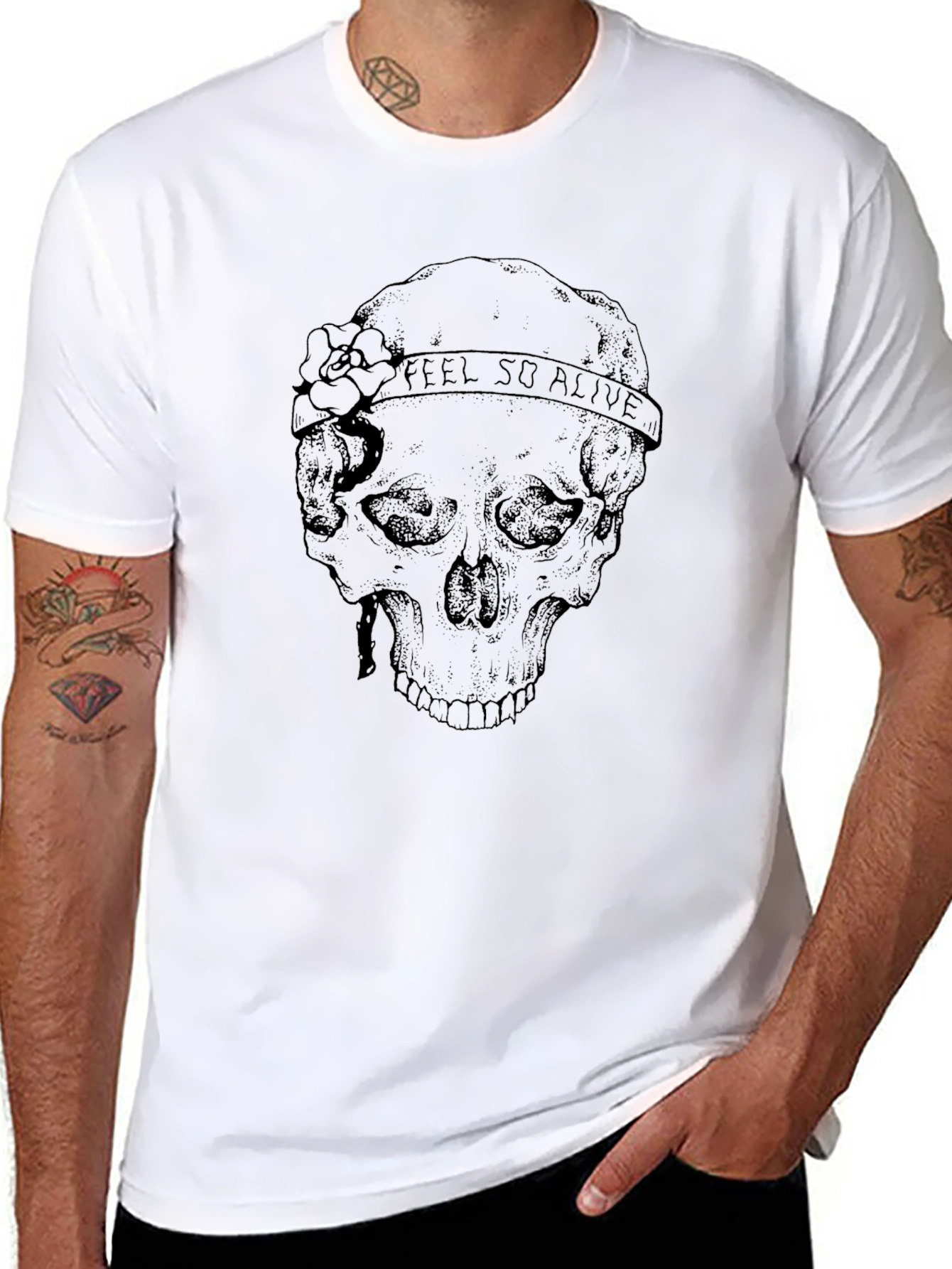 Skull Feel So Alive Graphic T-Shirt
