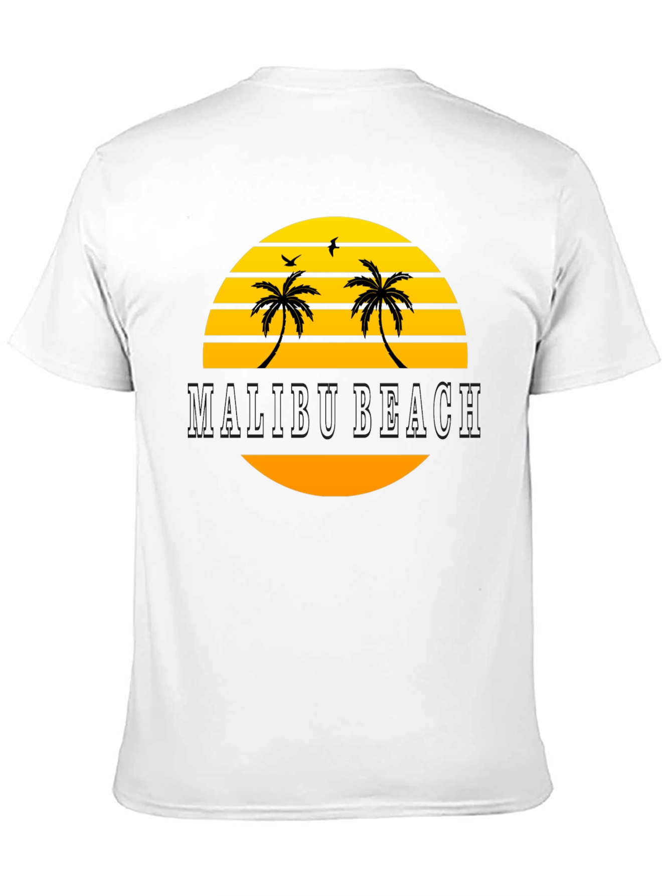 Malibu Beach Graphic T-Shirt - Black Cotton Tee