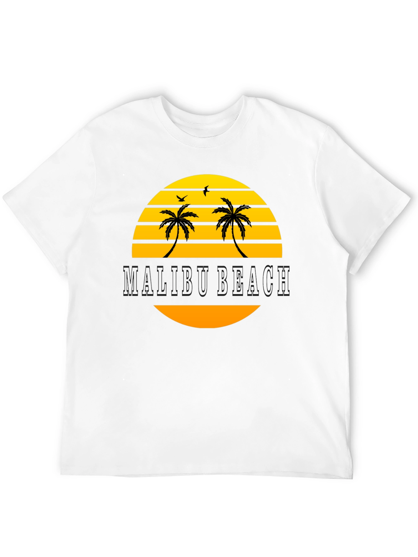 Malibu Beach Graphic T-Shirt - Black Cotton Tee