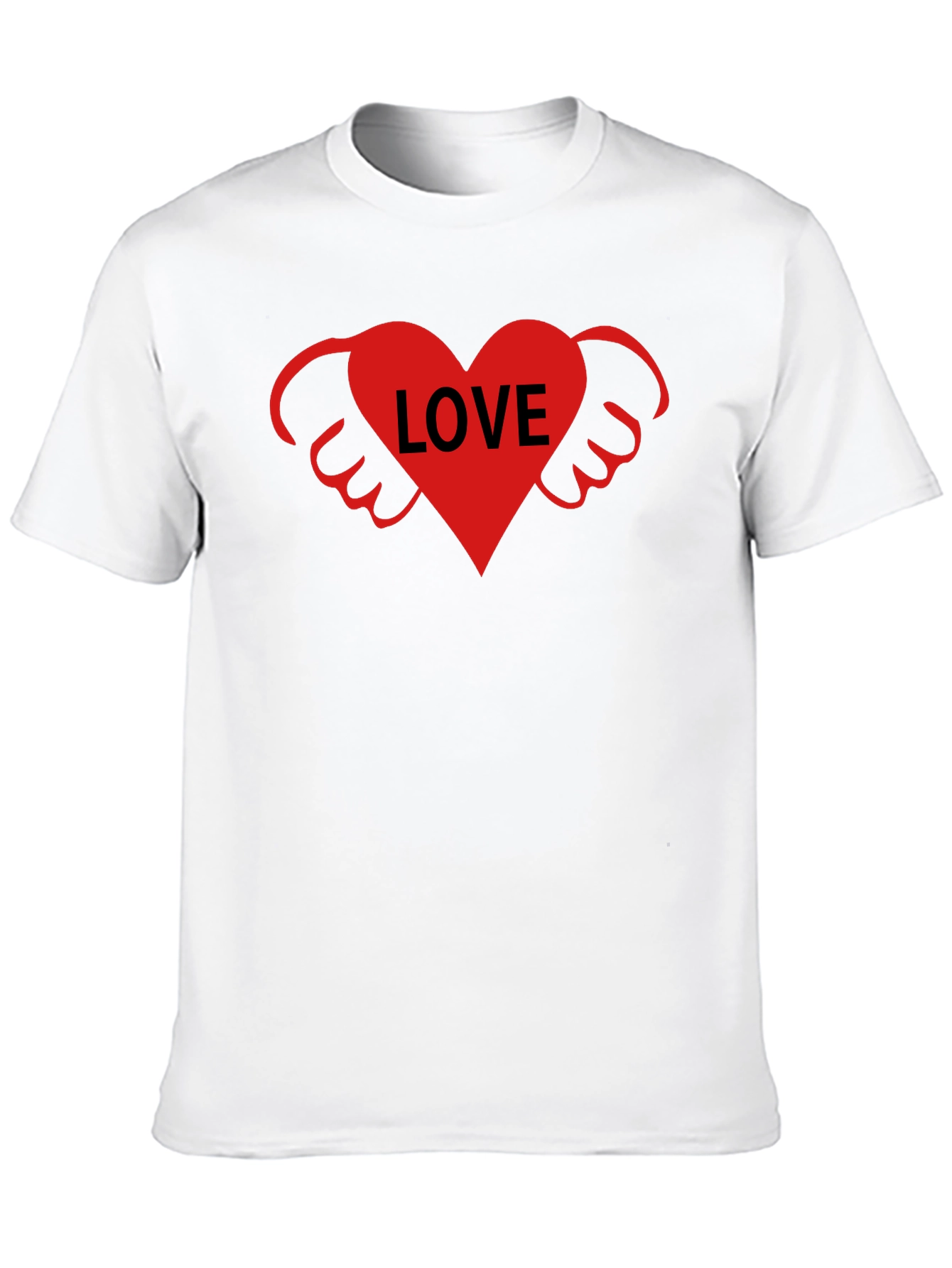 Love Heart Wings Graphic Tee - Black T-Shirt
