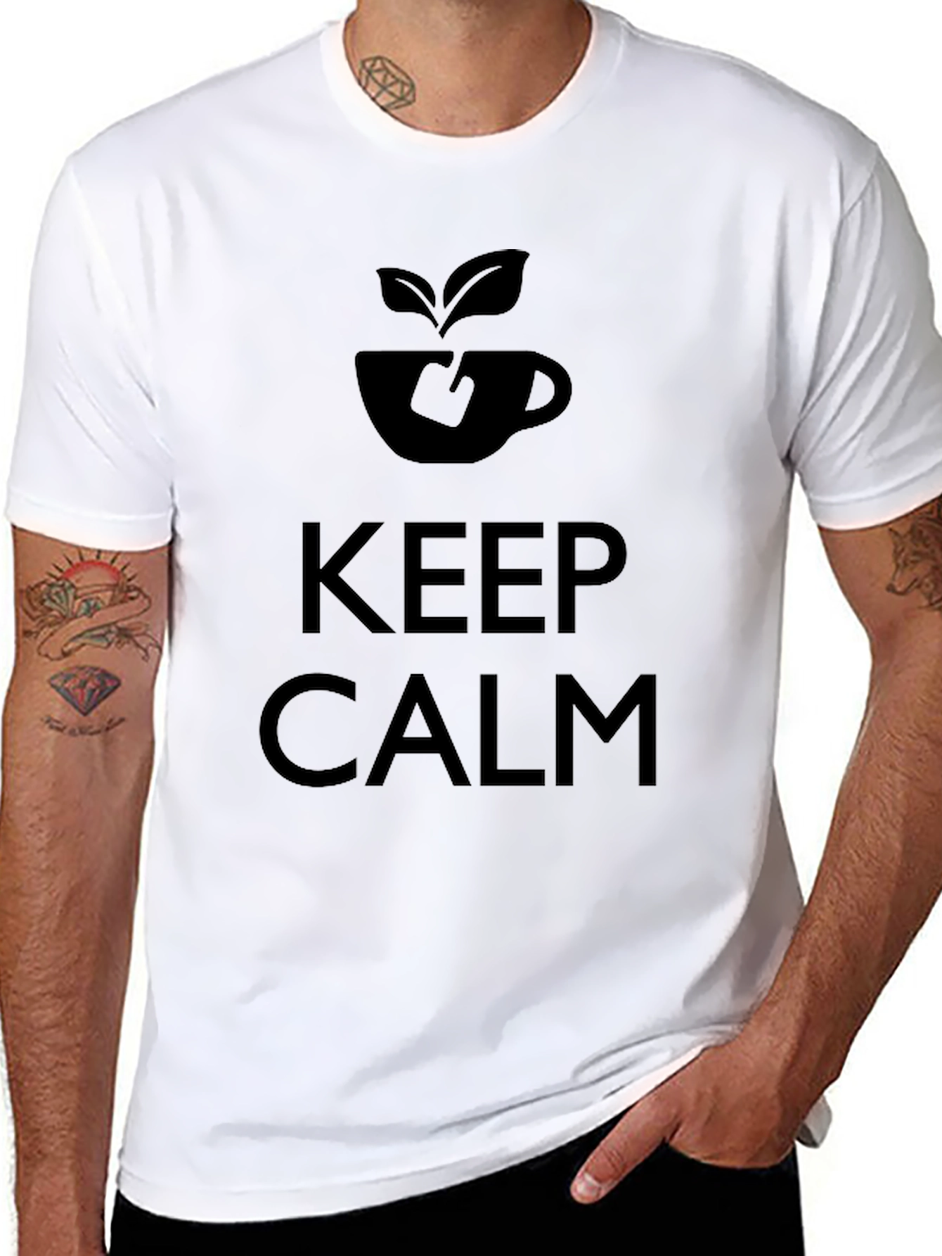 Keep Calm and Drink Tea Black T-Shirt