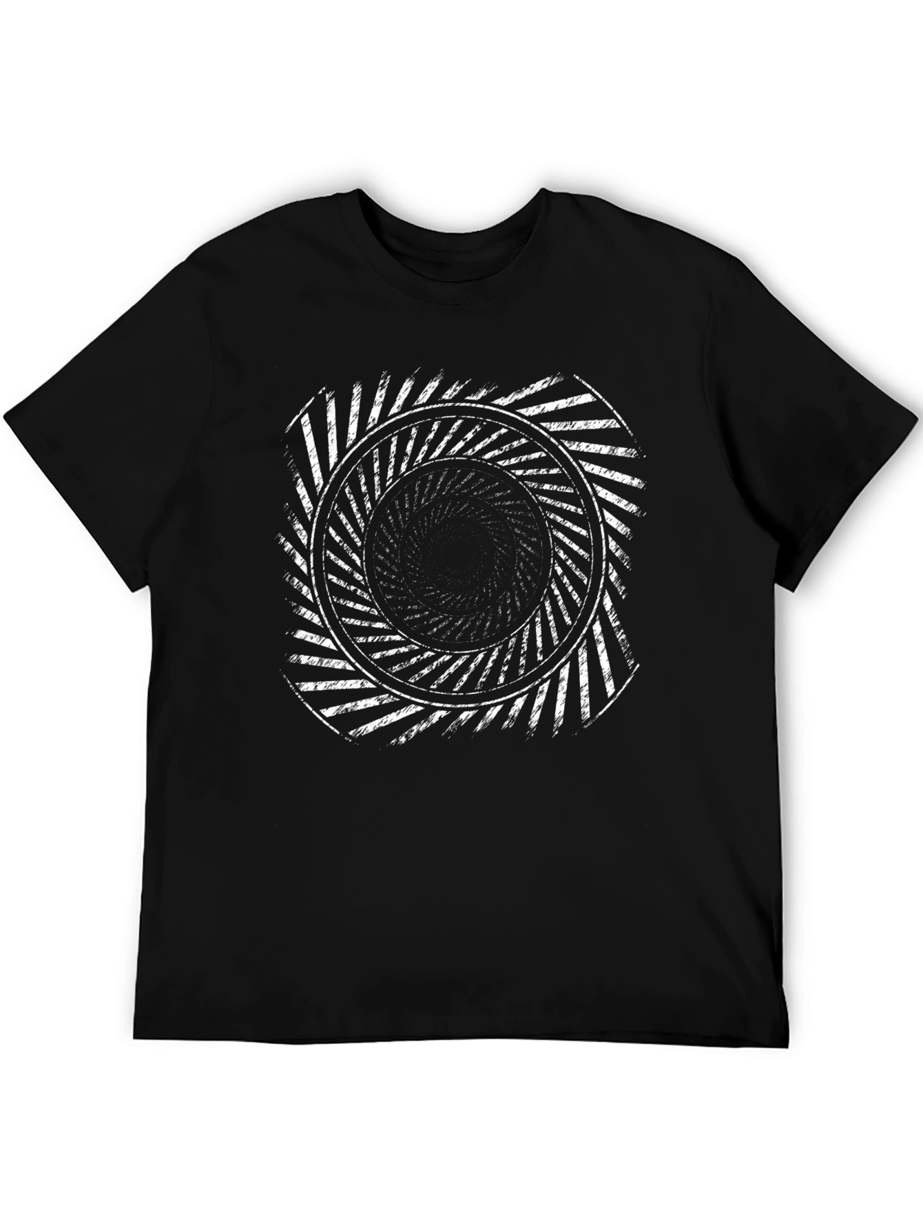 Hypnotic Circle Graphic T-Shirt - Black