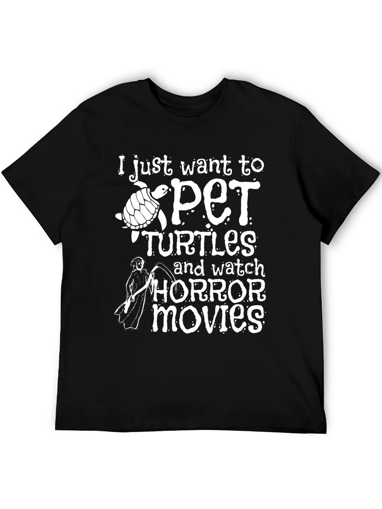Pet Turtles & Horror Movies Graphic T-Shirt