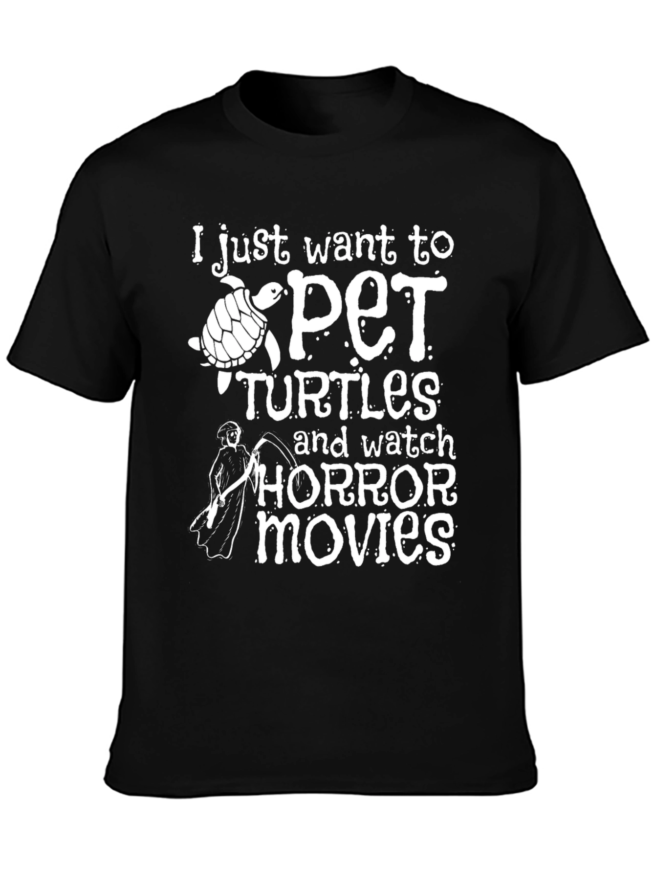 Pet Turtles & Horror Movies Graphic T-Shirt