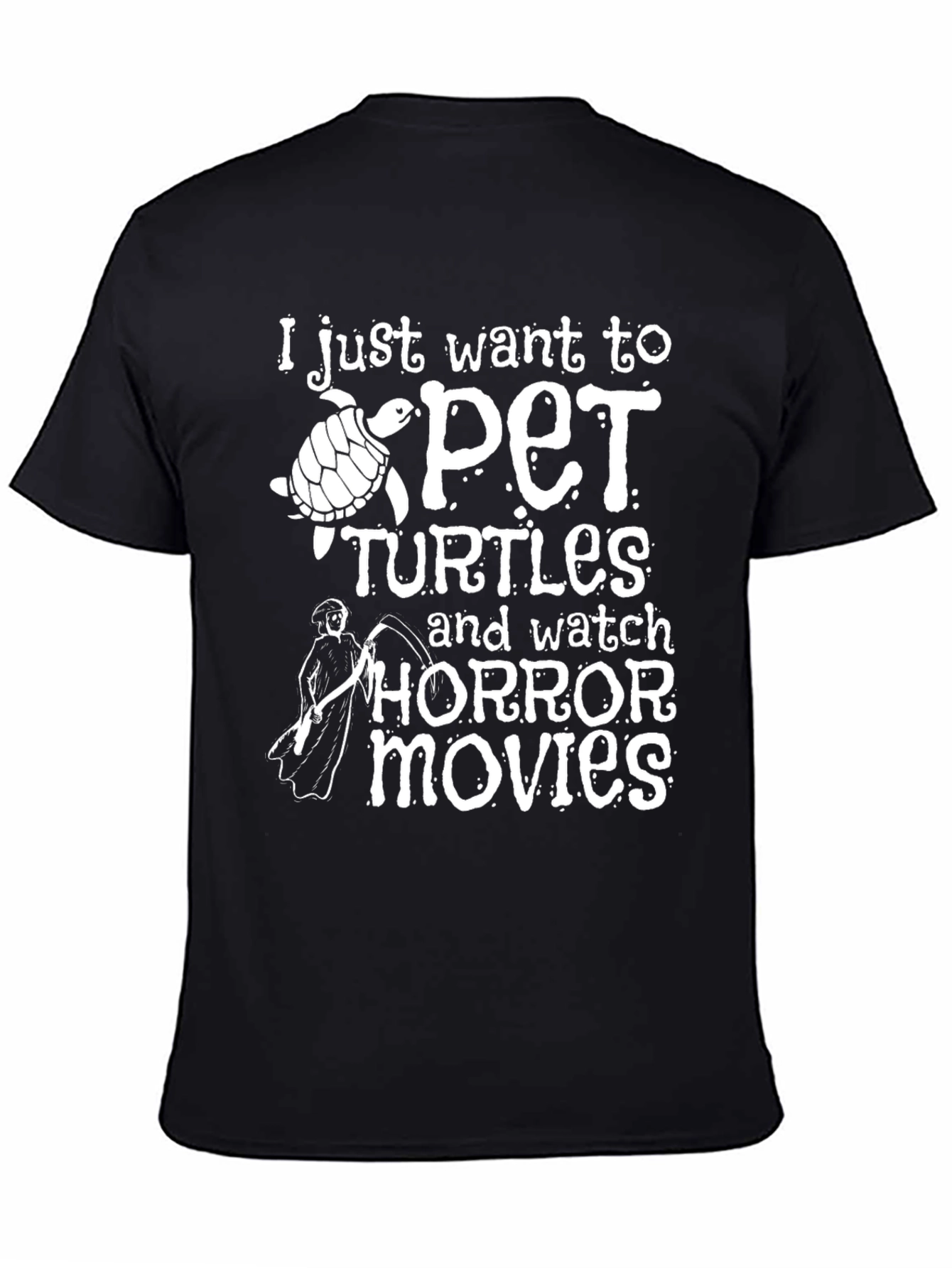 Pet Turtles & Horror Movies Graphic T-Shirt