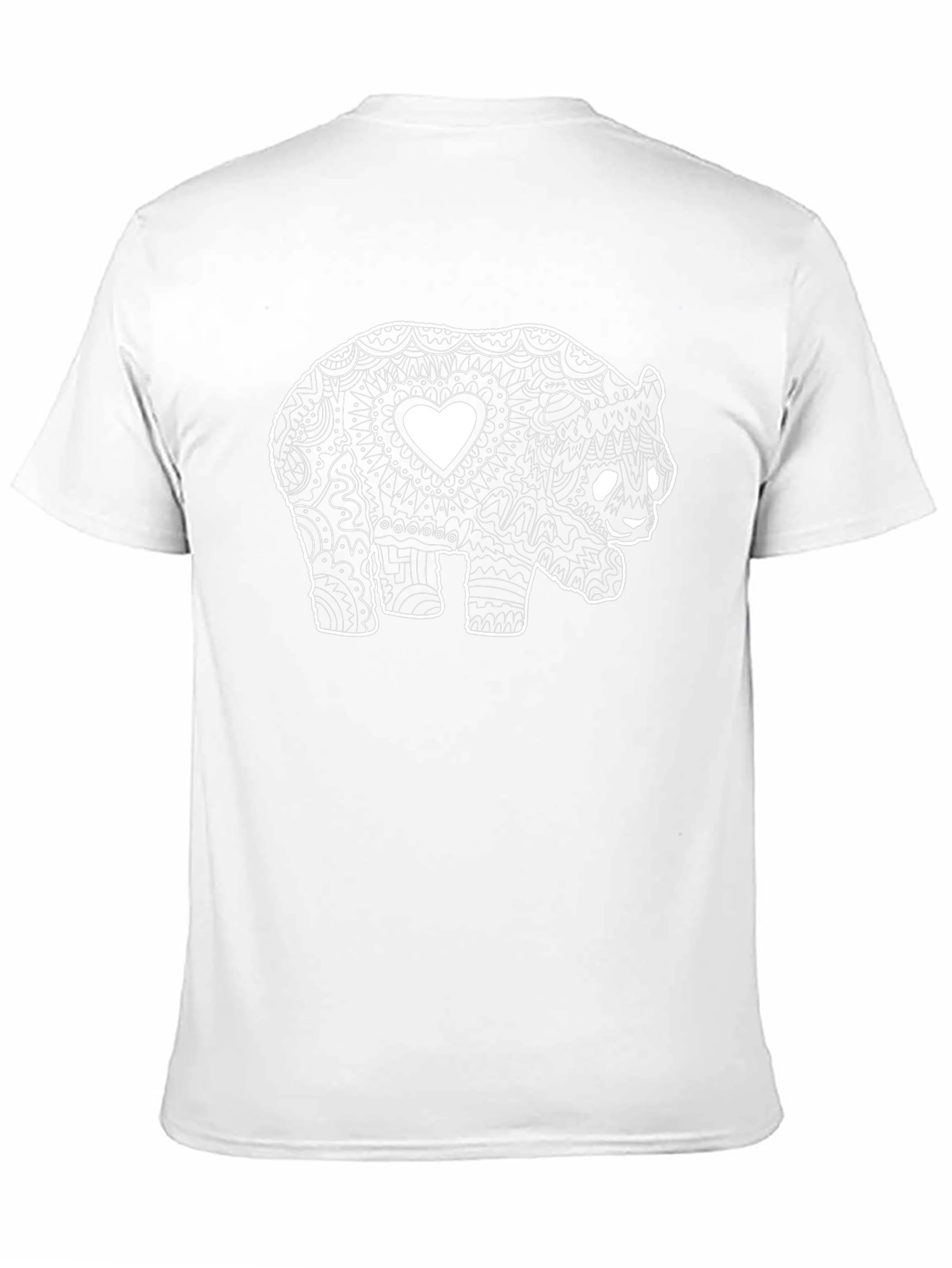 Panda Bear Heart Graphic Black Tee